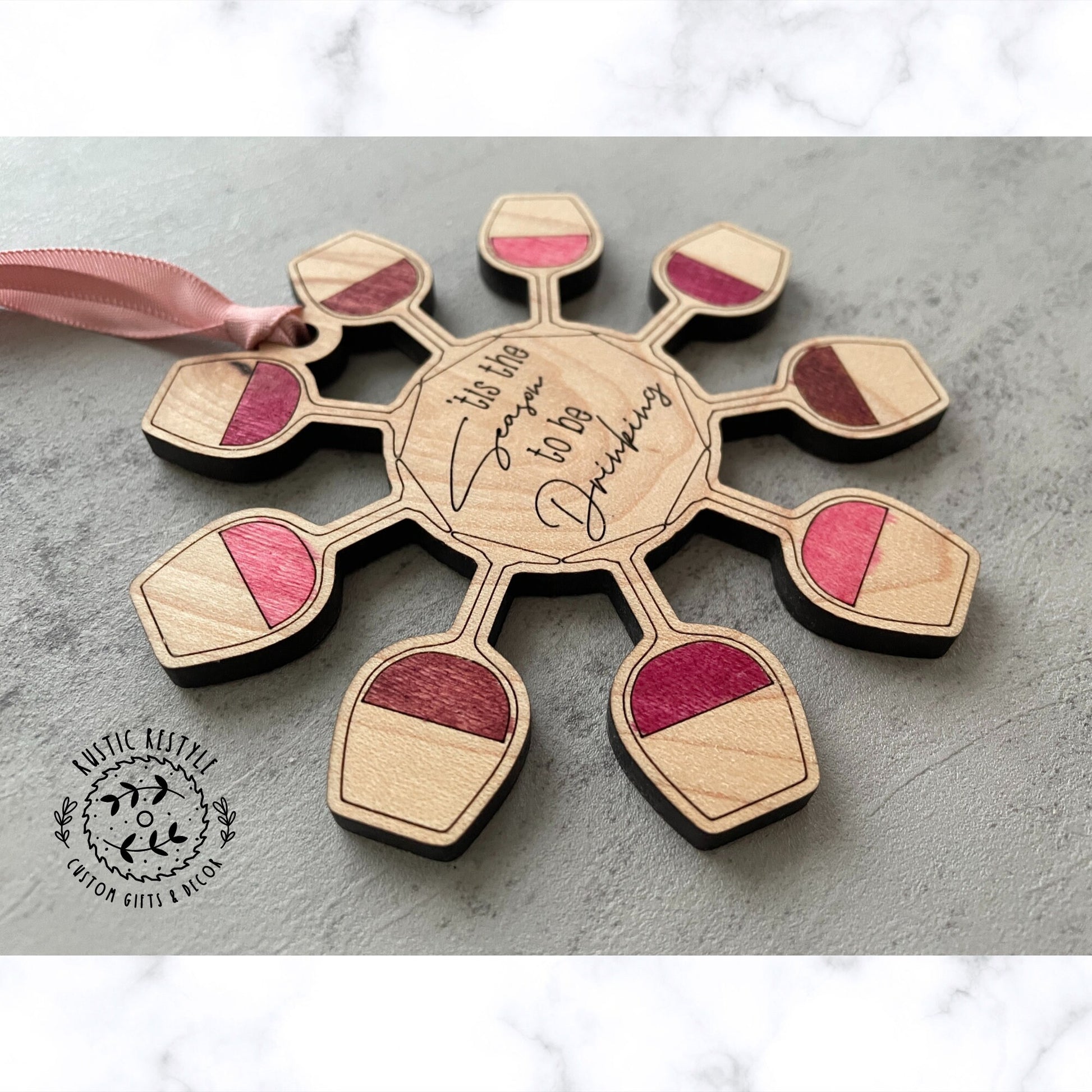 Wine flake Ornament, girls wine trip vacation, wine lover gift