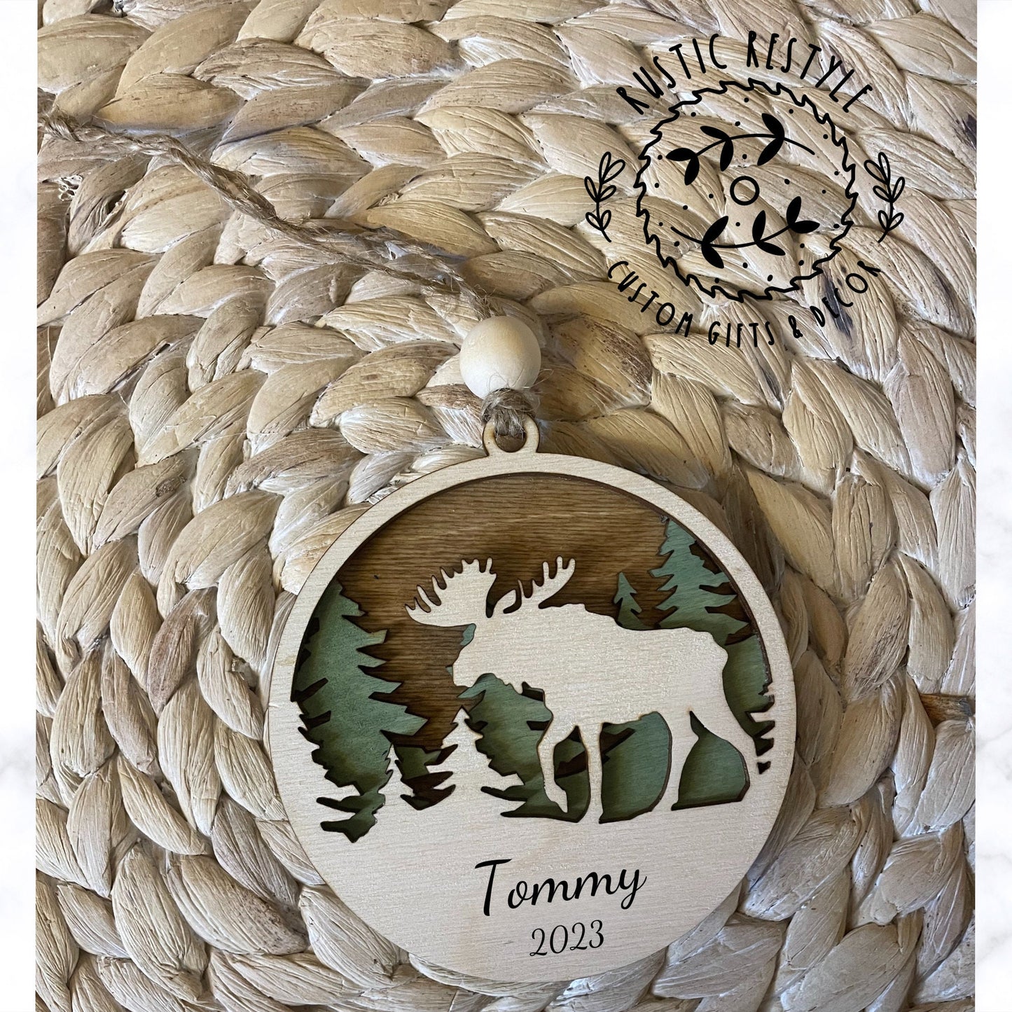 Moose Hunting Ornament, Moose personalized Hunting gift