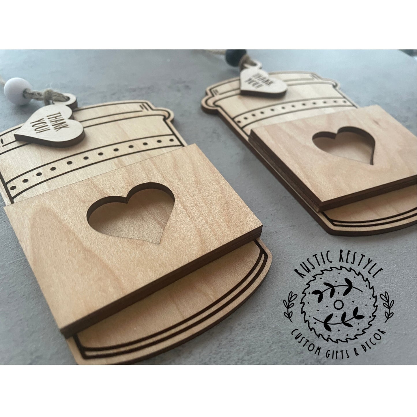 Wooden coffee cup ornament gift card holder, decoration gift for Someone Special