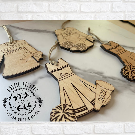 Cheerleader and Dance personalized Ornament, flag and cheer squad Ornament