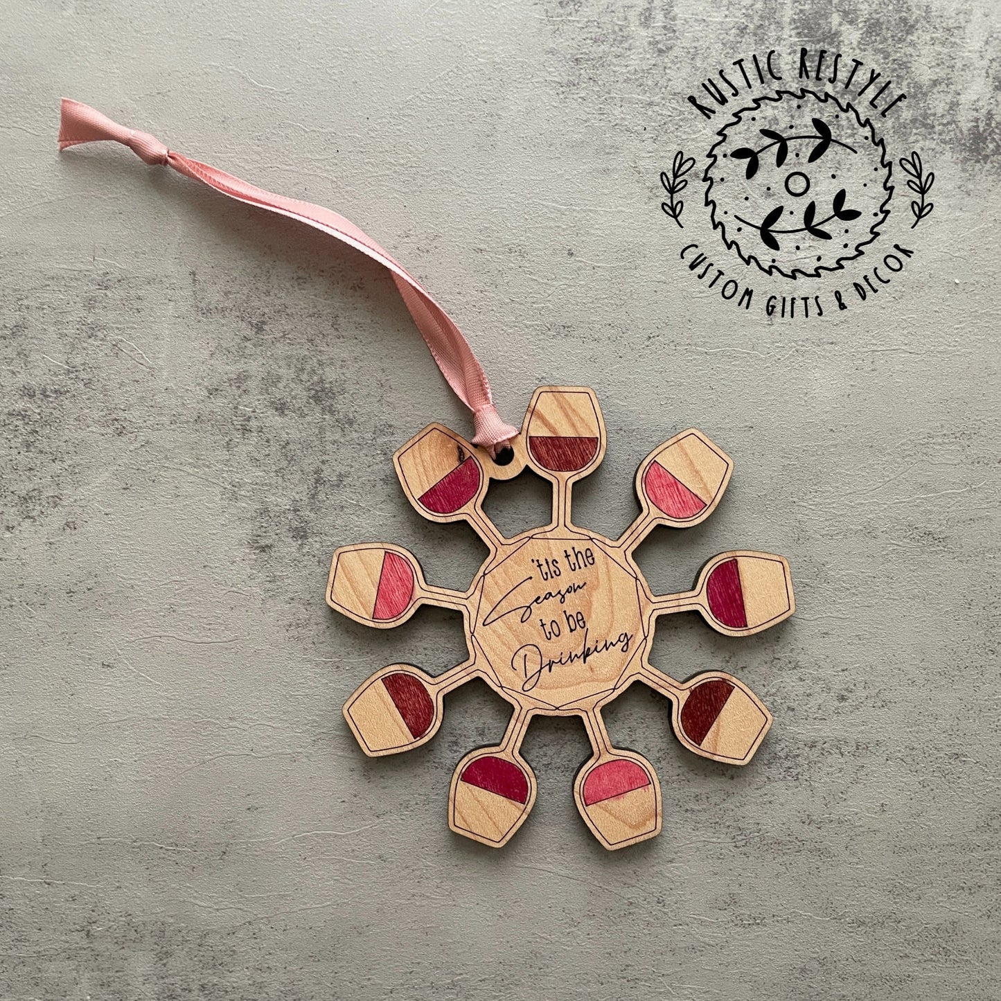 Wine flake Ornament, girls wine trip vacation, wine lover gift