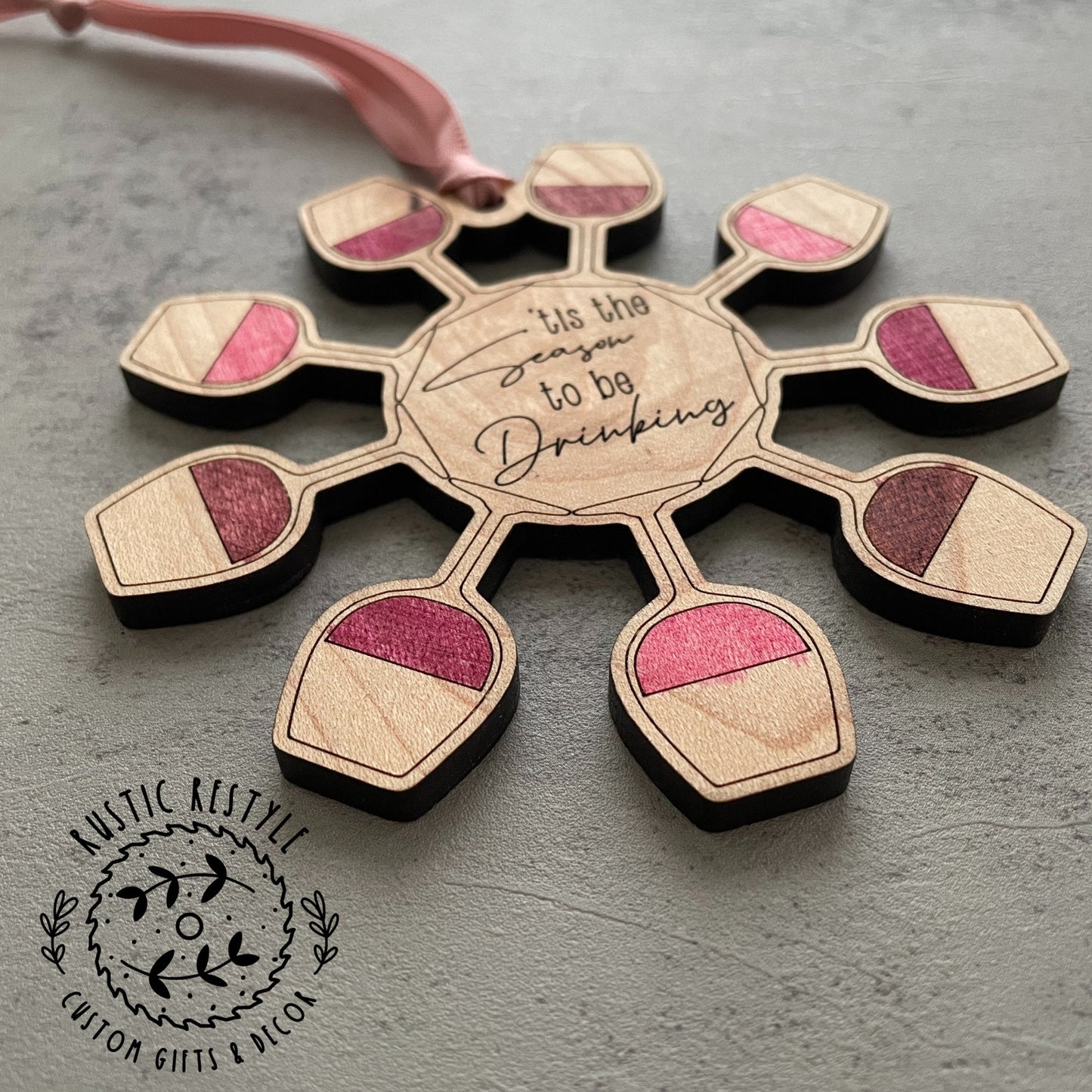 Wine flake Ornament, girls wine trip vacation, wine lover gift