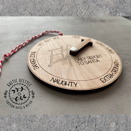 Elf Report Ornament. Elf Naughty or Nice Christmas Ornament