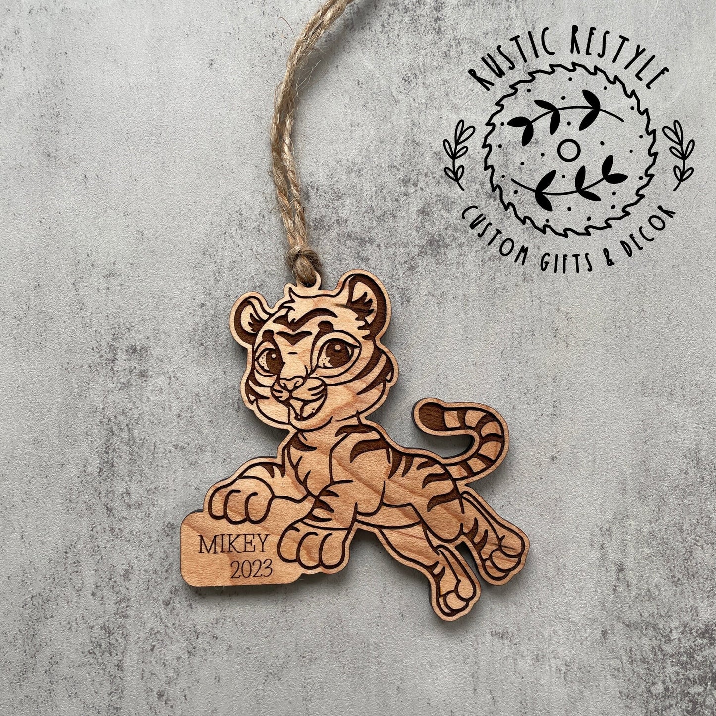 Little kids Christmas ornament, Tiger, Dinosaur, or Unicorn