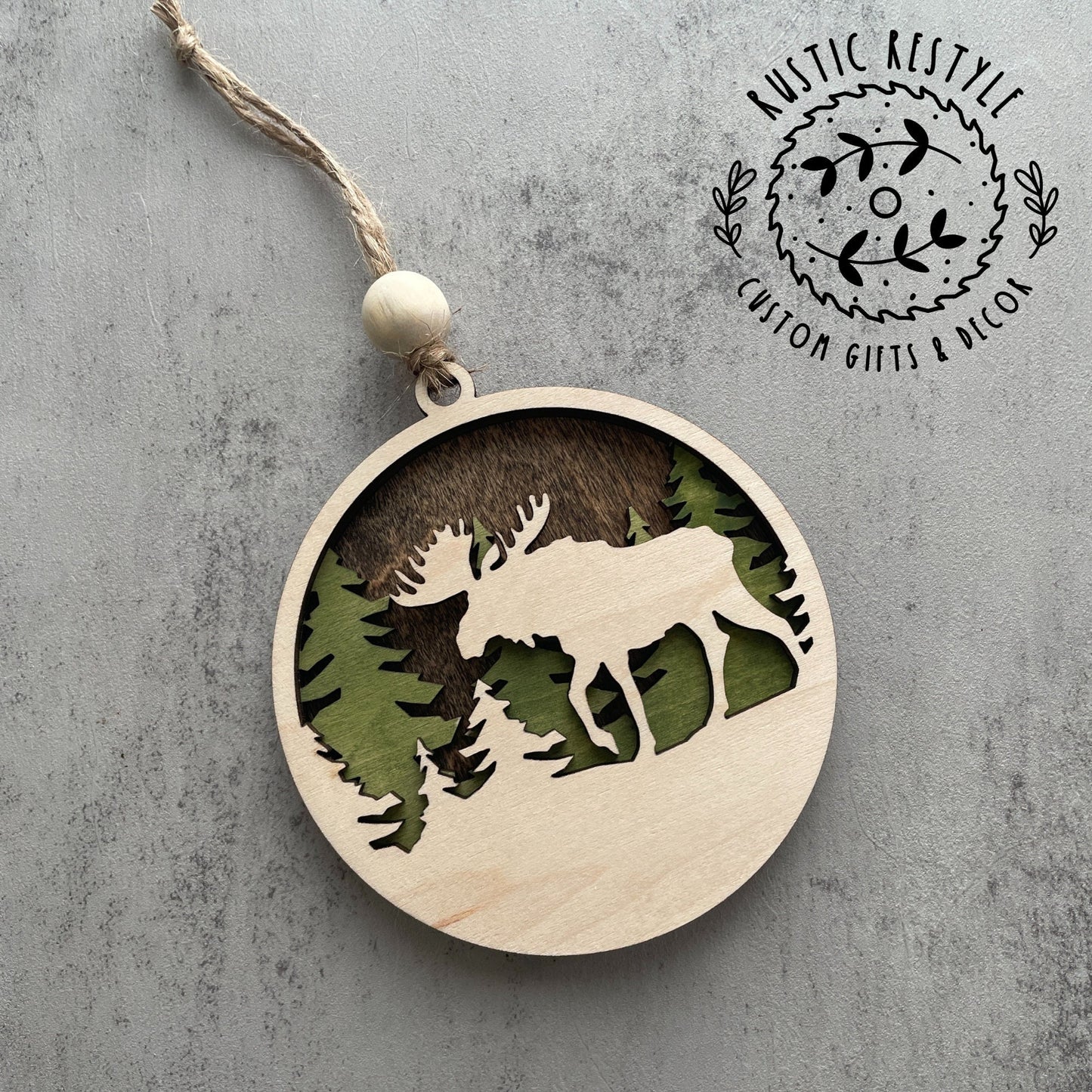 Moose Hunting Ornament, Moose personalized Hunting gift