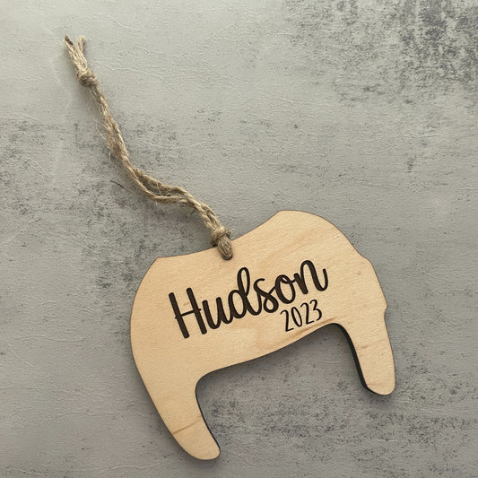 Newborn baby helmet ornament, Personalized Baby Helmet Ornament