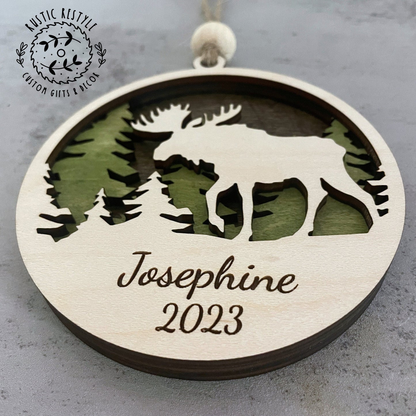 Moose Hunting Ornament, Moose personalized Hunting gift