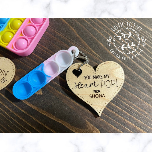 Classroom Pop-its Valentines, Personalized wooden Valentine's Day gift