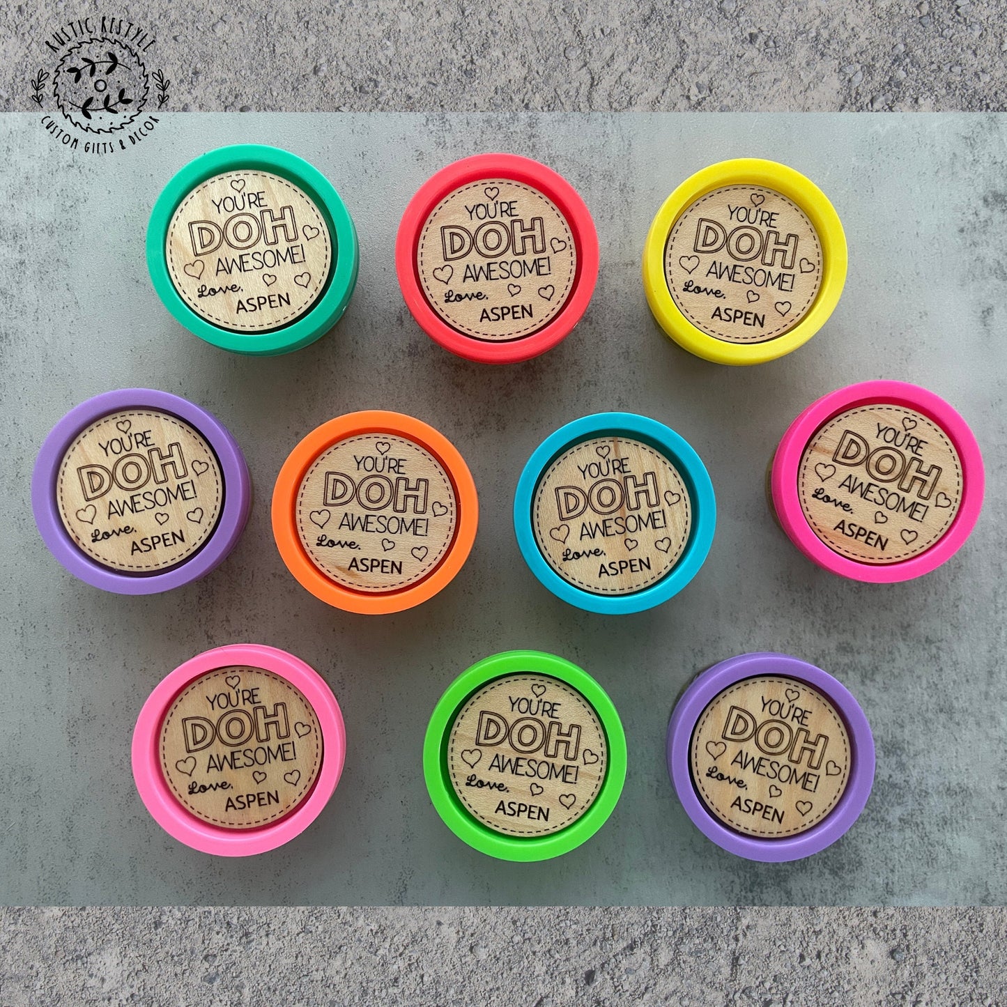 Classroom Play-Doh Valentines, Personalized wooden Valentine's Day gift