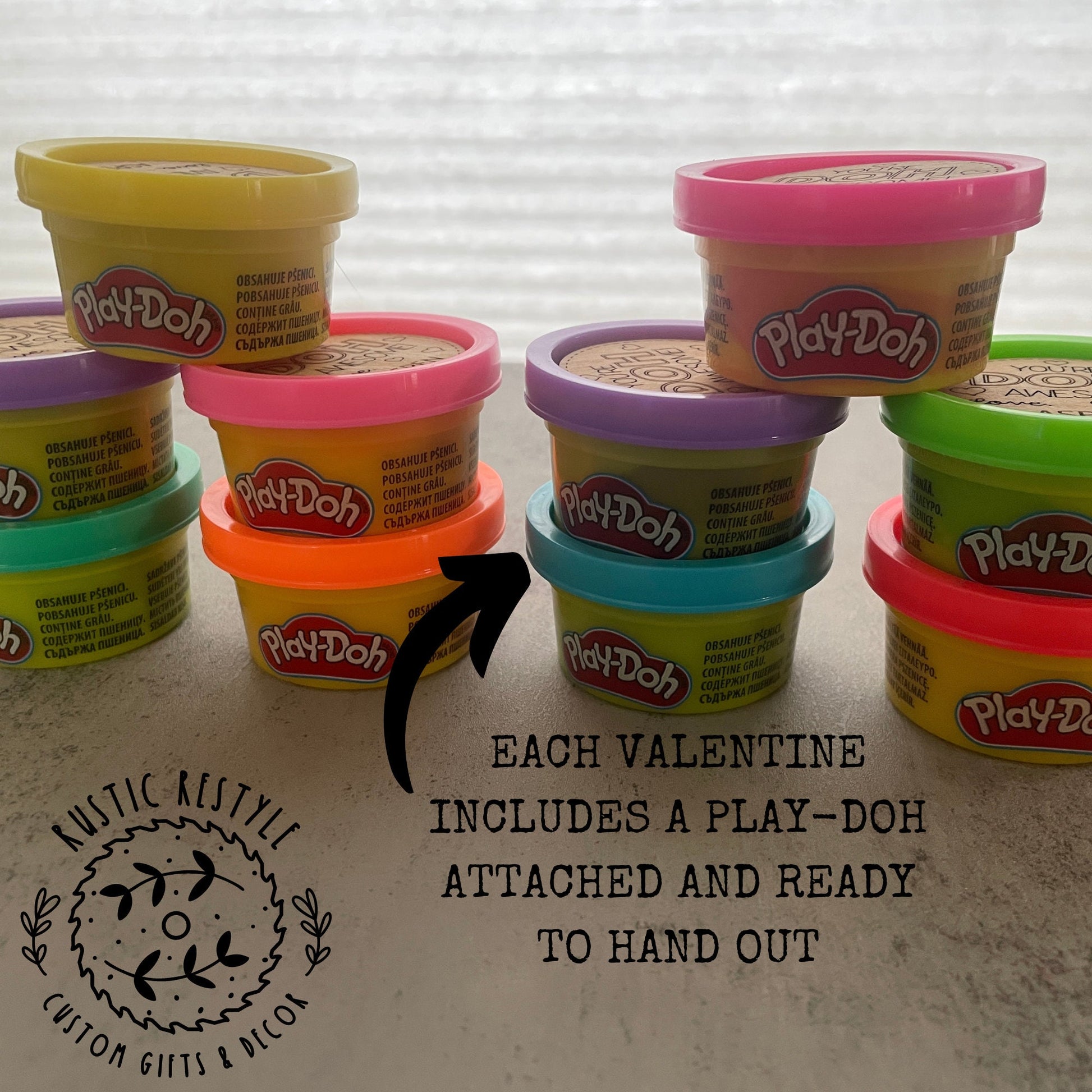 Classroom Play-Doh Valentines, Personalized wooden Valentine's Day gift