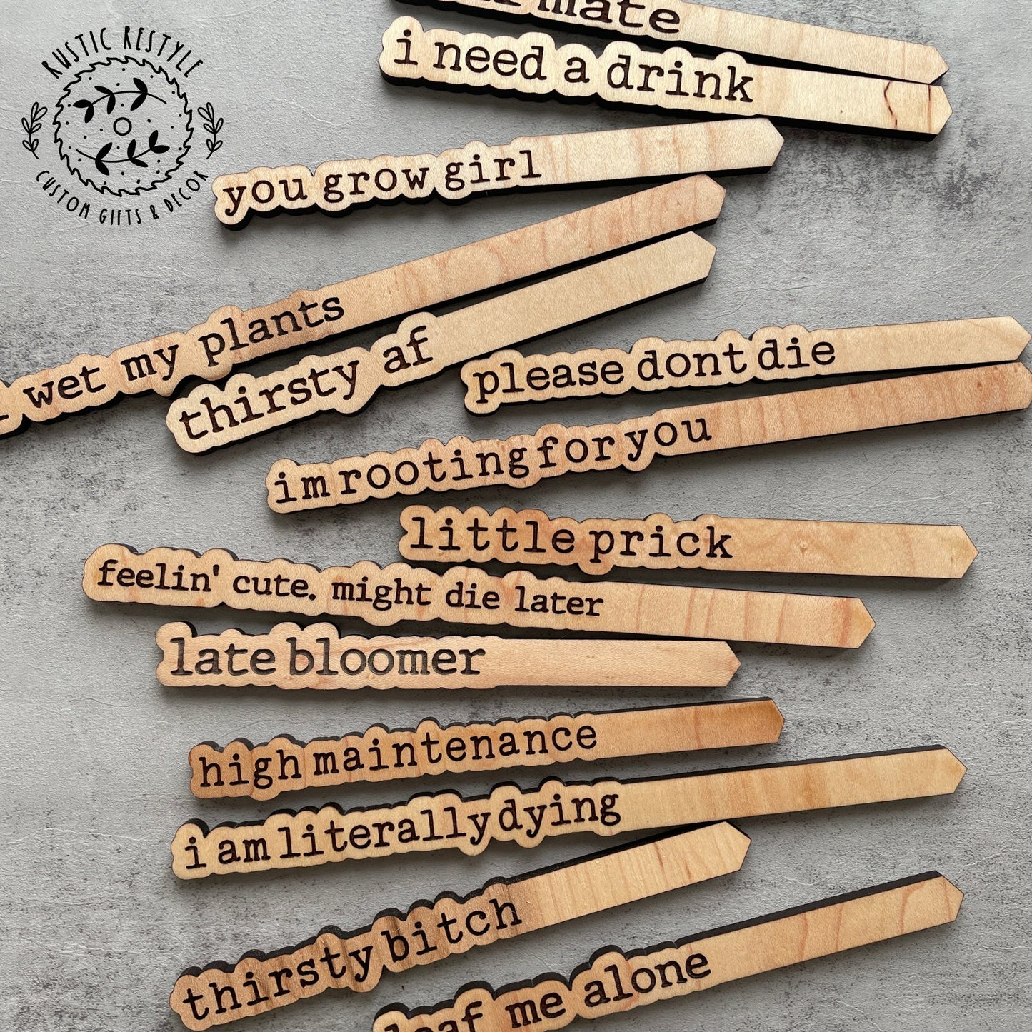 Funny indoor plant markers, wood plant tags for your house plants