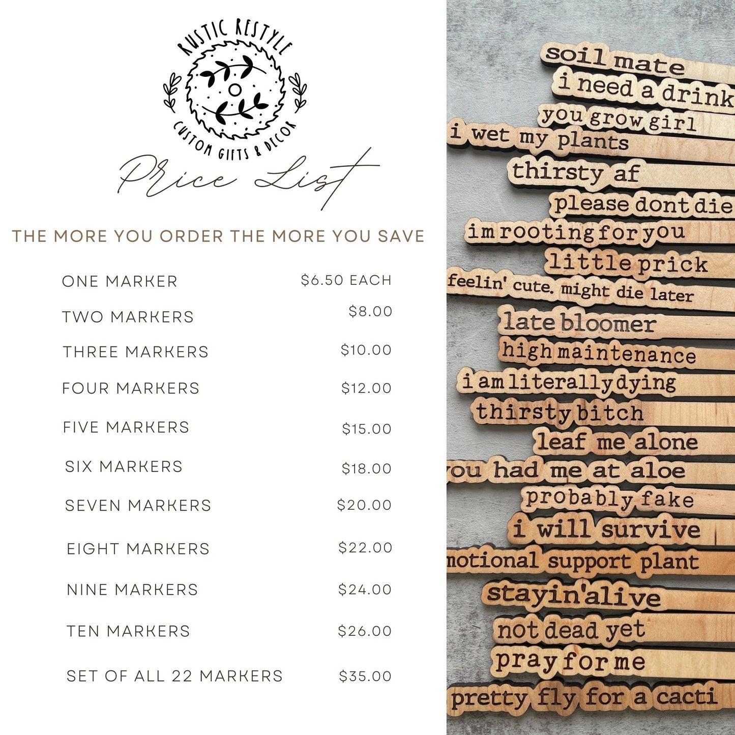 Funny indoor plant markers, wood plant tags for your house plants