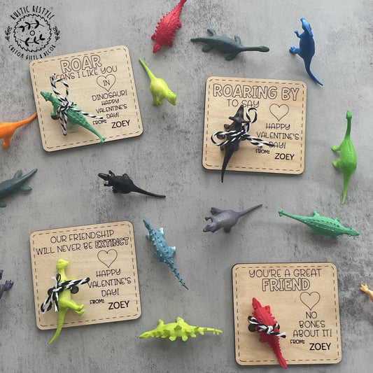 Classroom Dinosaur Valentines, Personalized wooden Valentine's Day gift