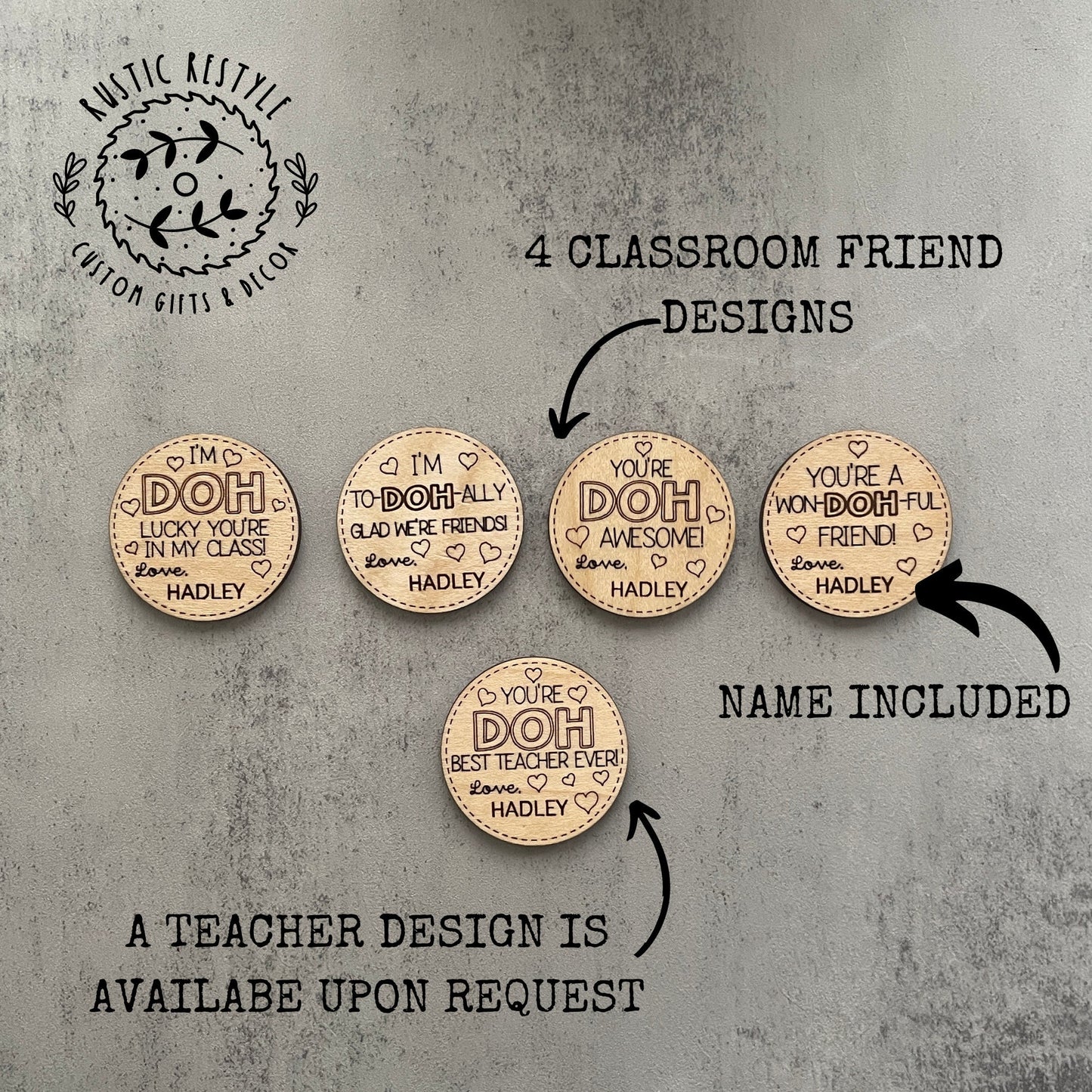 Classroom Play-Doh Valentines, Personalized wooden Valentine's Day gift