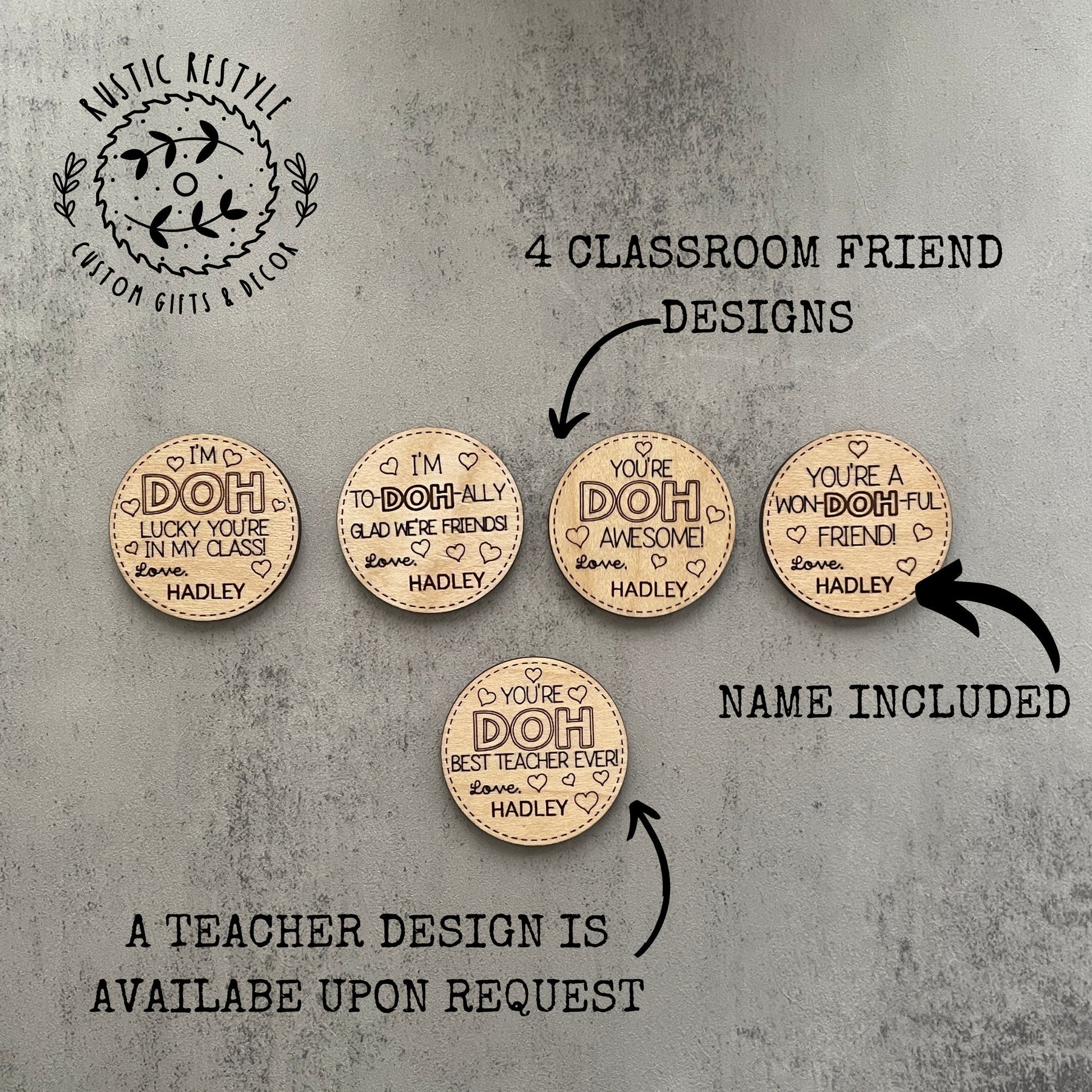 Classroom Play-Doh Valentines, Personalized wooden Valentine's Day gift