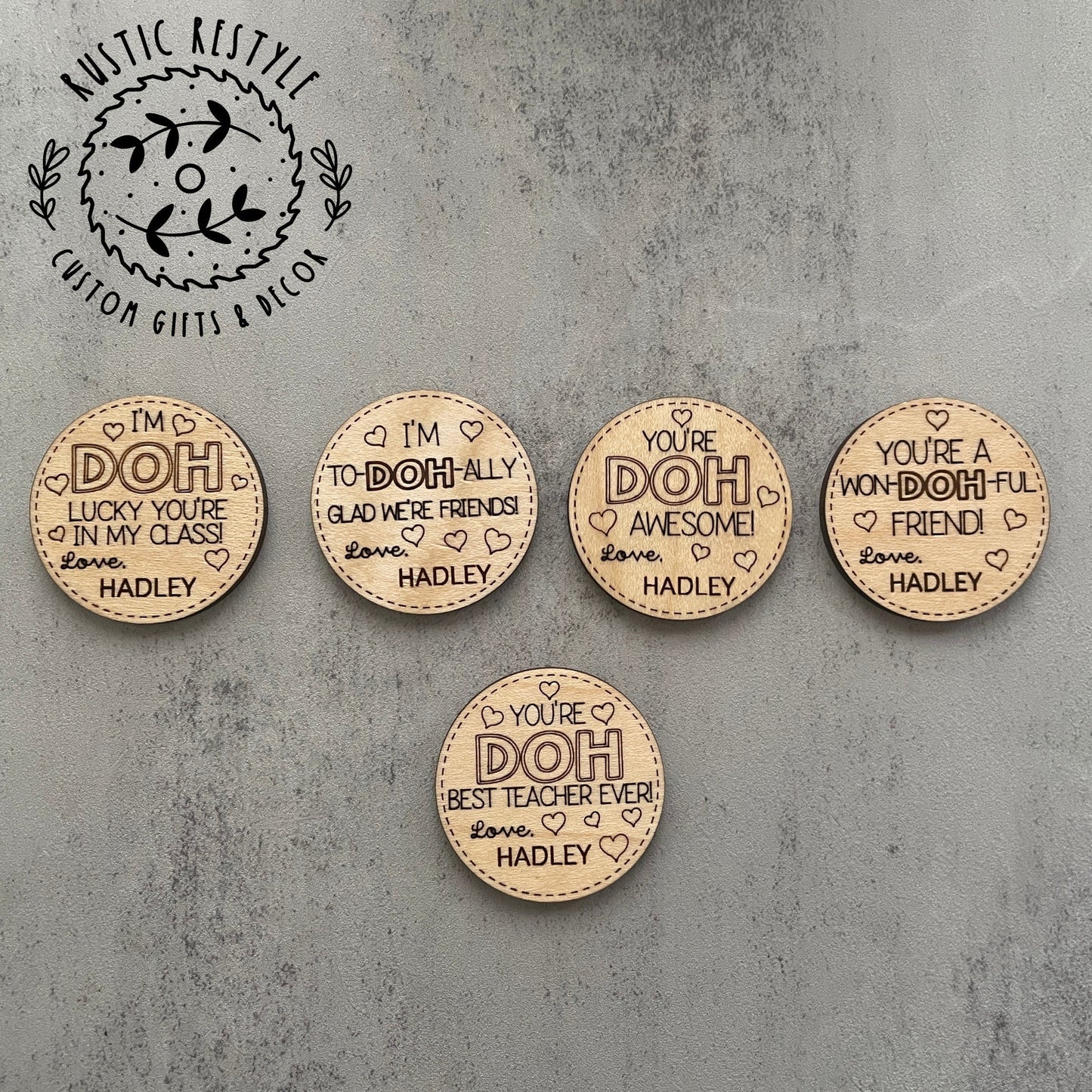 Classroom Play-Doh Valentines, Personalized wooden Valentine's Day gift