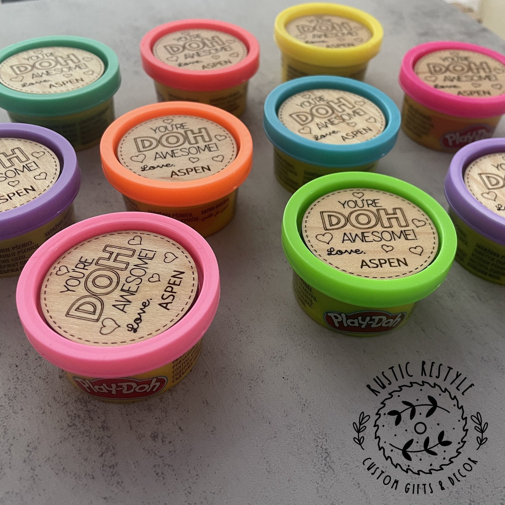 Classroom Play-Doh Valentines, Personalized wooden Valentine's Day gift