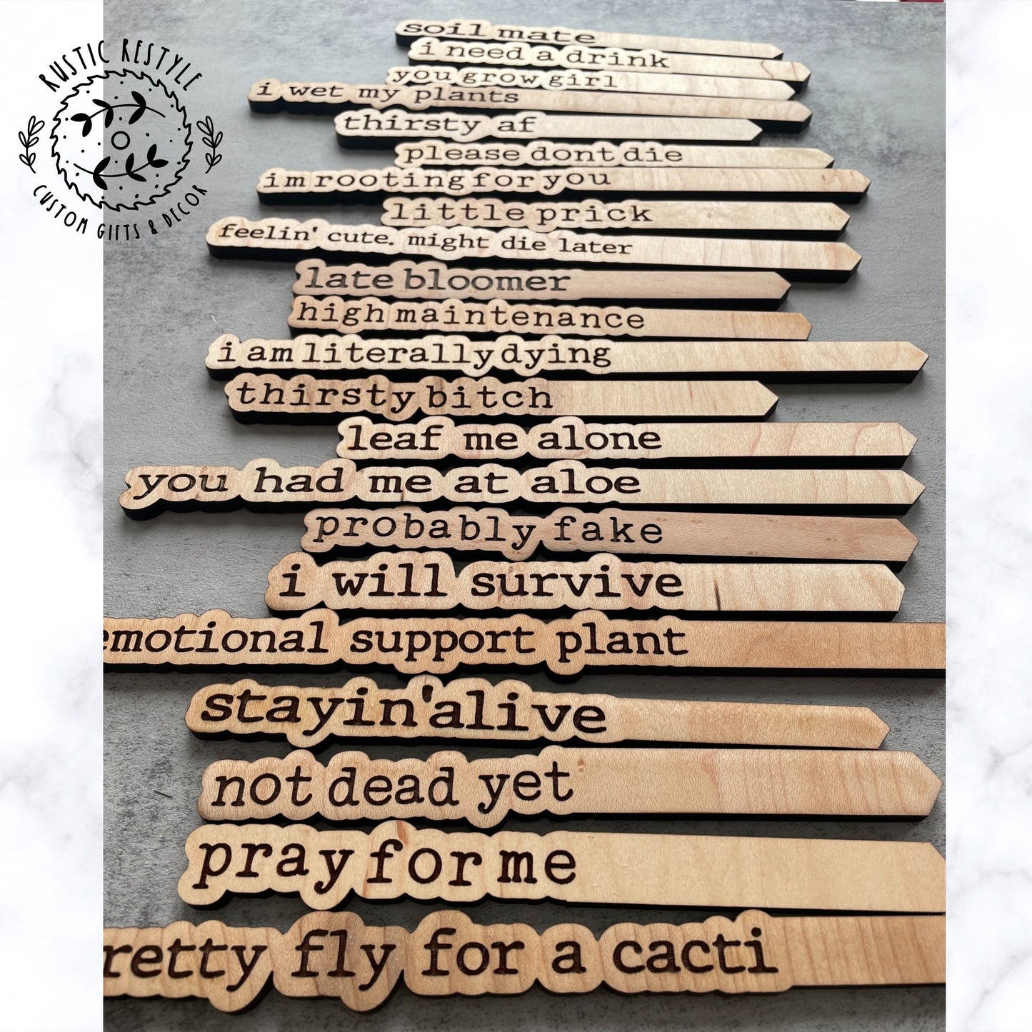 Funny indoor plant markers, wood plant tags for your house plants