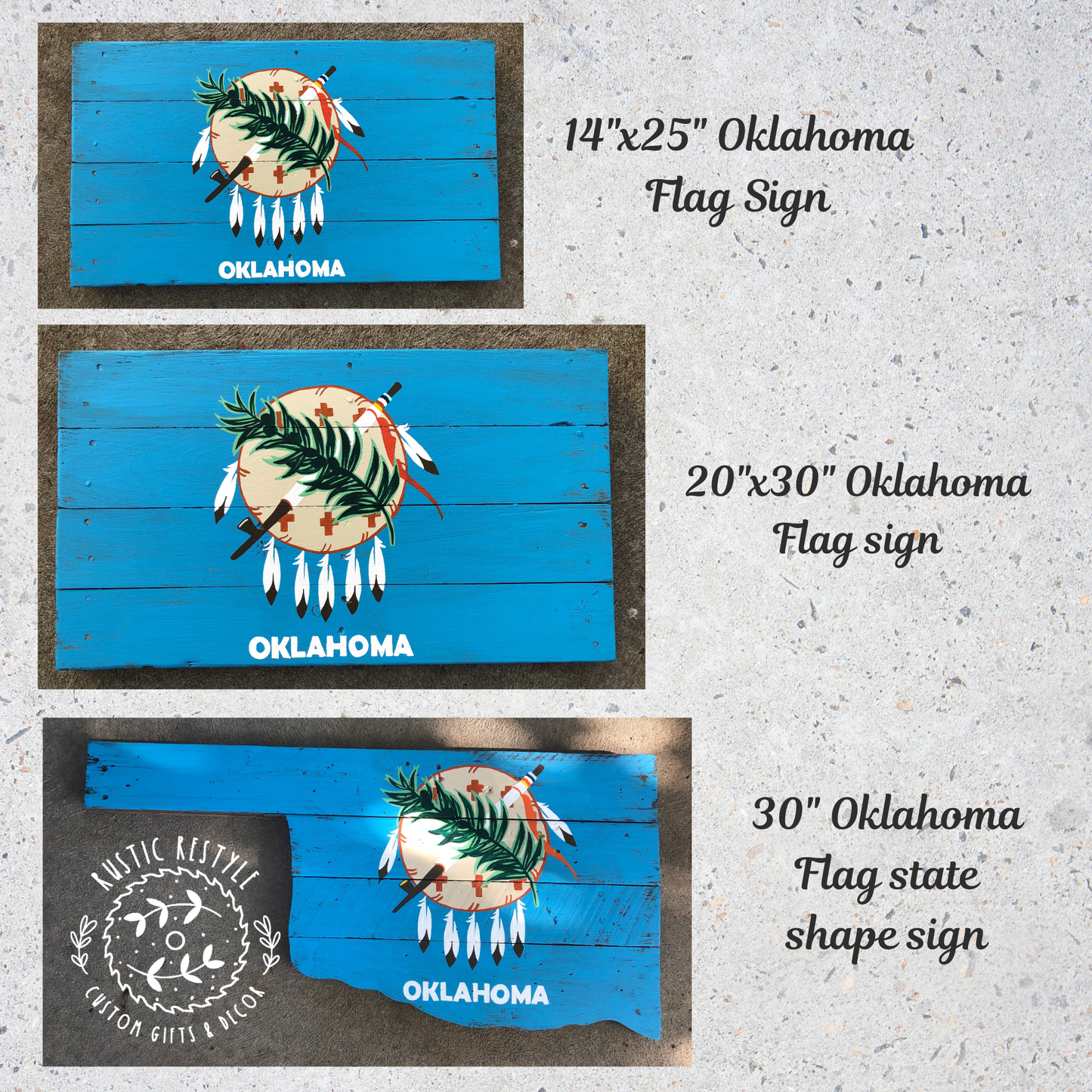 Oklahoma State flag Recycled pallet sign