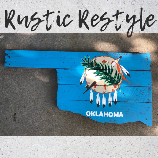 Oklahoma State flag Recycled pallet sign