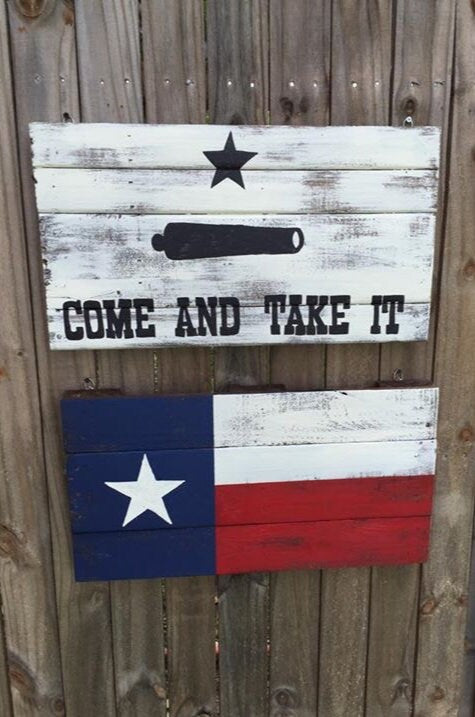 14" X 25" Rustic Texas wood pallet Flag- Come And Take It, Battle of Gonzales Revolutionary Flag home decor sign