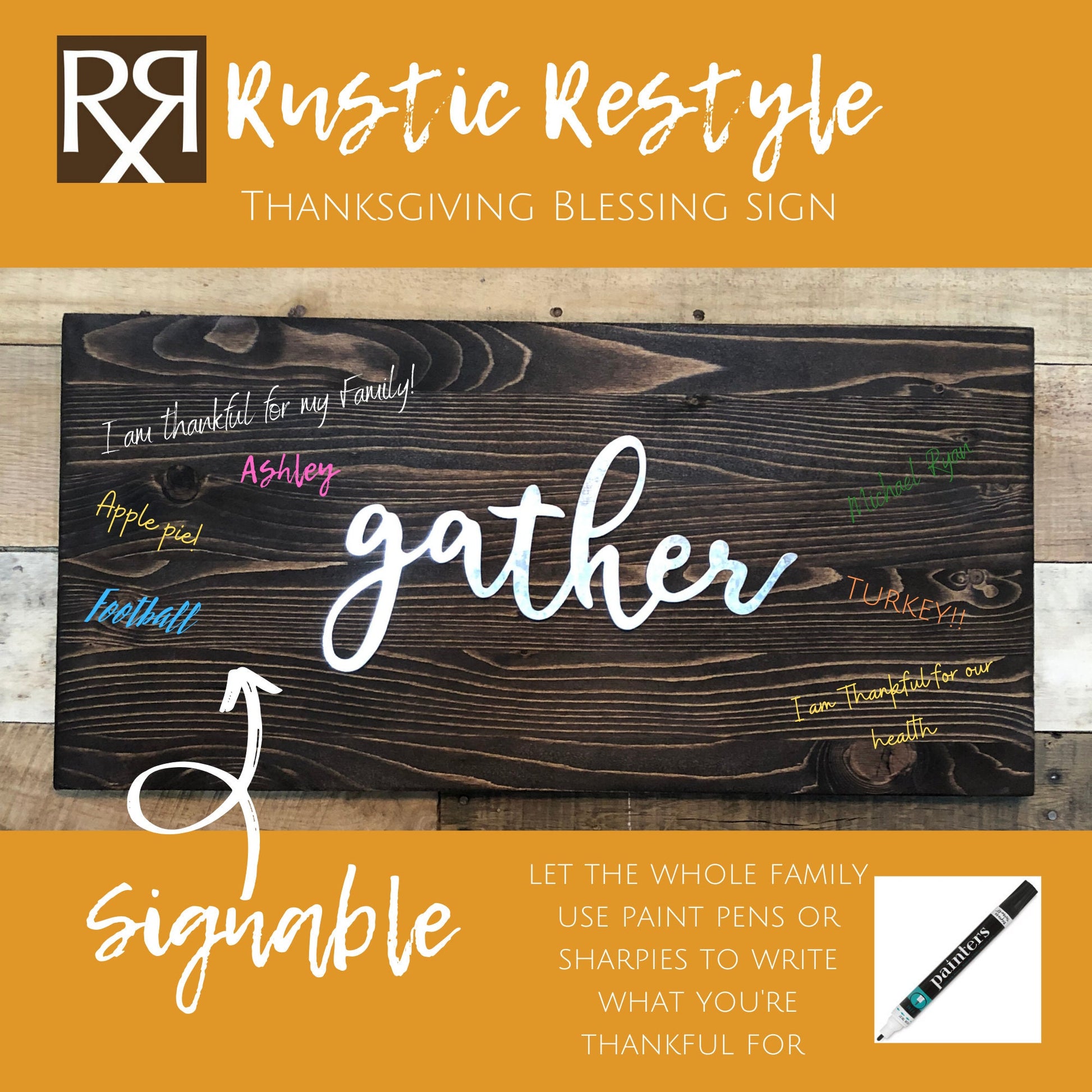 Thanksgiving blessings sign keepsake, I'm Thankful For sign, Give Thanks, Table, Gratitude, Thankful List, gather, greatful, blessed