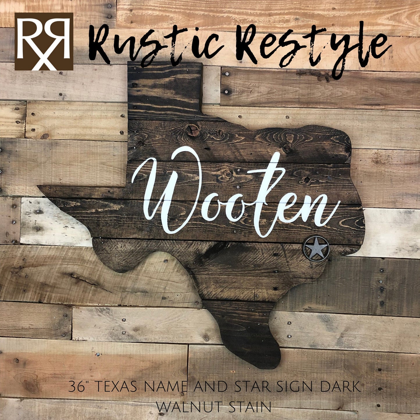 Last name wood Texas pallet sign, wood state wall art, new home wood sign, rustic home decor, pallet signs, 36" Name and star Texas sign