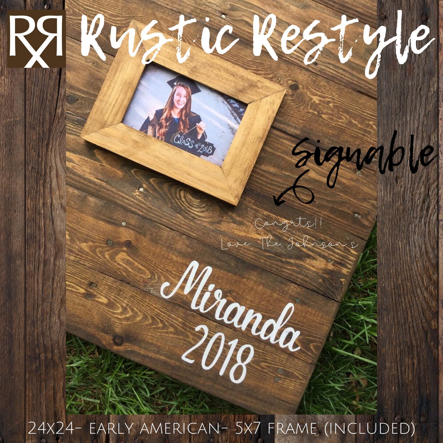 24X24 personalized graduation guest book party decor, class of 2023, high school commencement sign in book, college graduate memento