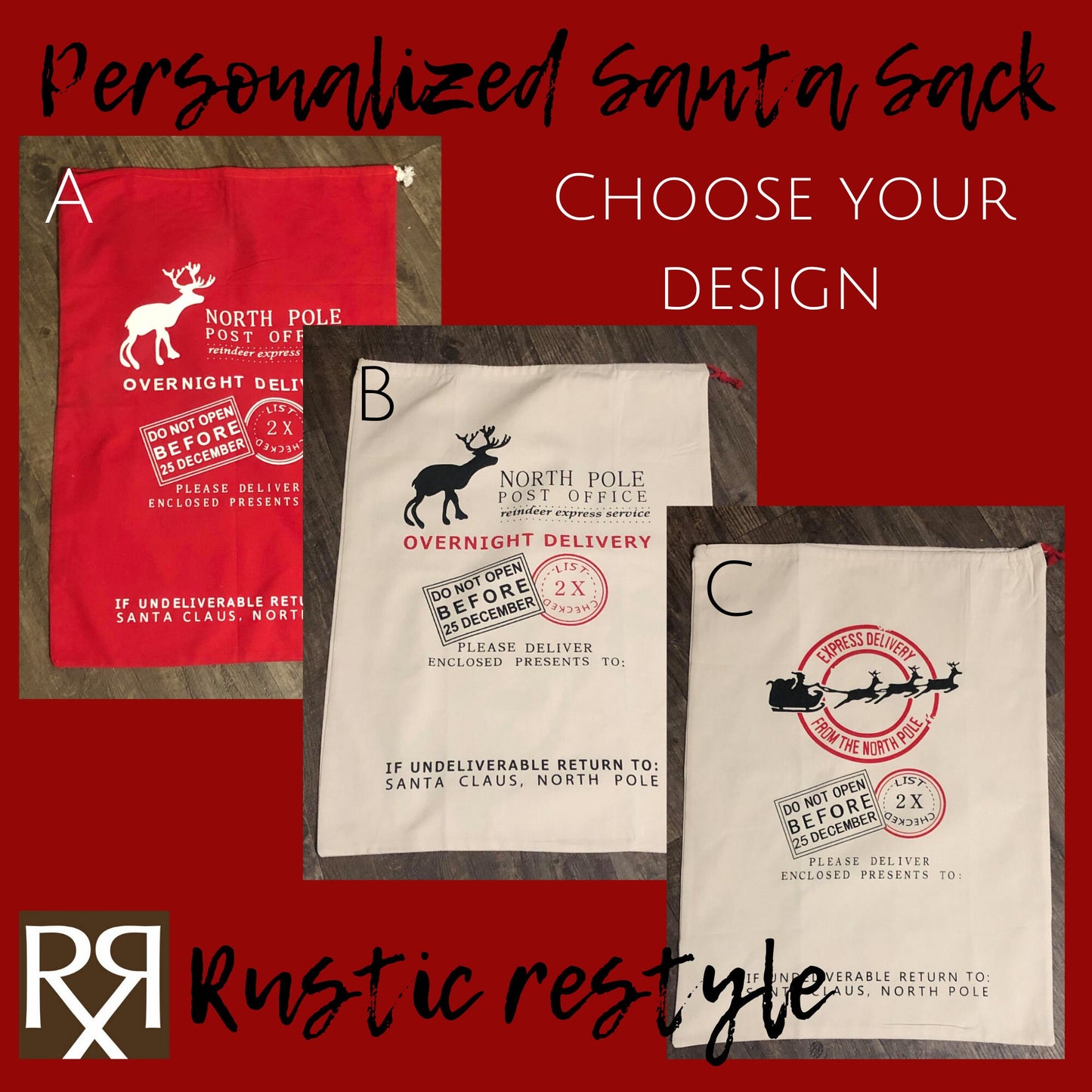 Personalized Santa sack, Santa Bag, Santa Delivery Bag, Christmas Gift, Santa Sacks, Christmas Sacks, Santa Clause Presents Bag, Christmas