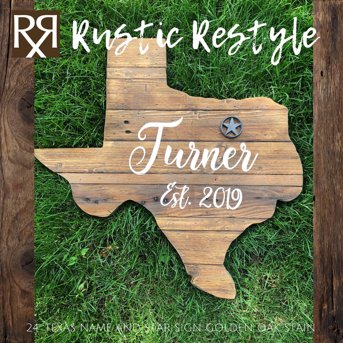 Last name wood Texas pallet sign, wood state wall art, new home wood sign, rustic home decor, pallet signs, 36" Name and star Texas sign