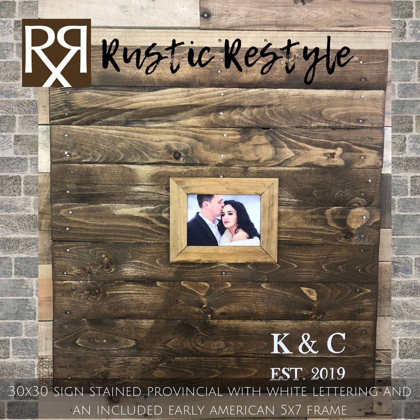 Rustic Wood Wedding Guest Book Alternative, Photo Frame