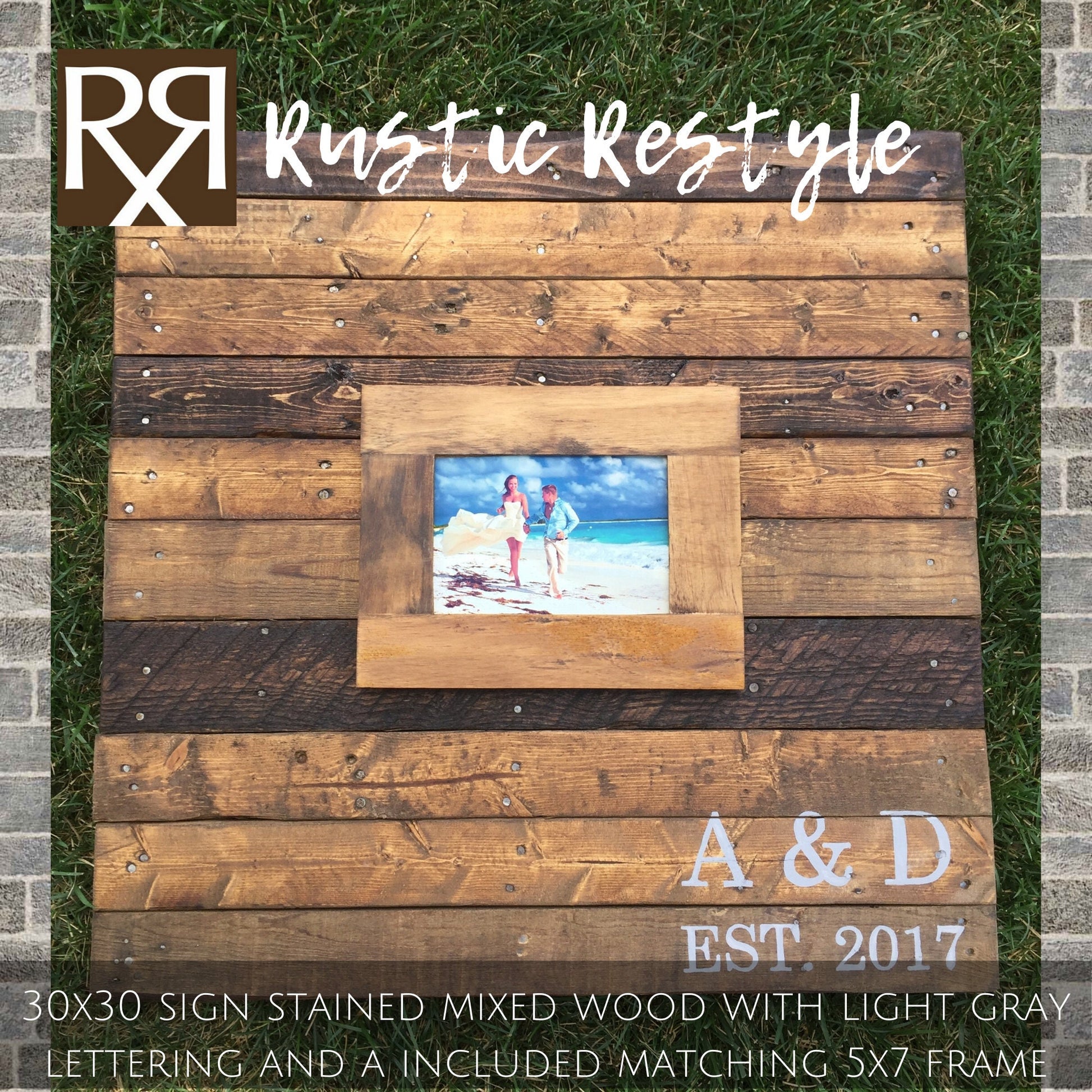 Rustic Wood Wedding Guest Book Alternative, Photo Frame