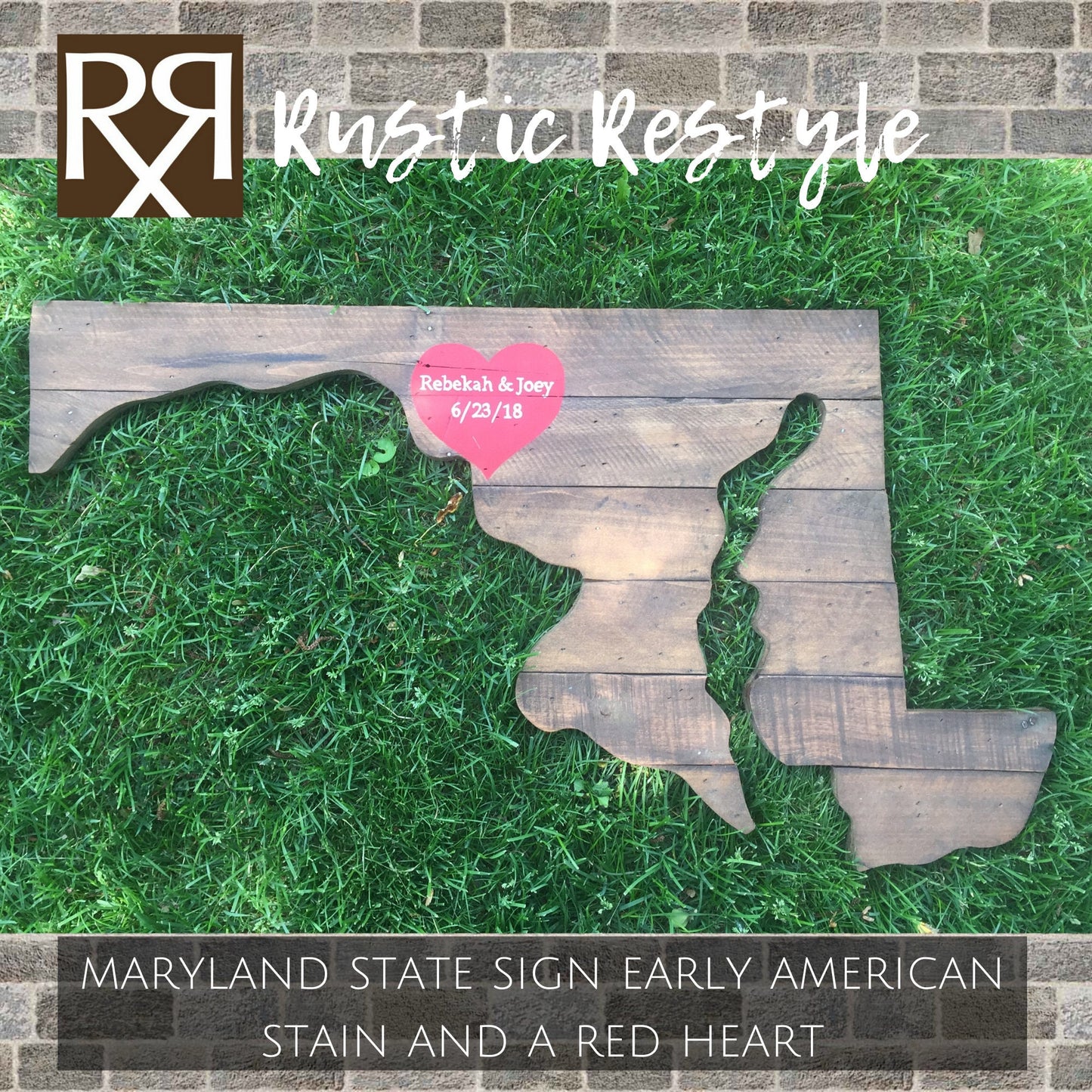 Maryland state art sign wedding guest book or decor