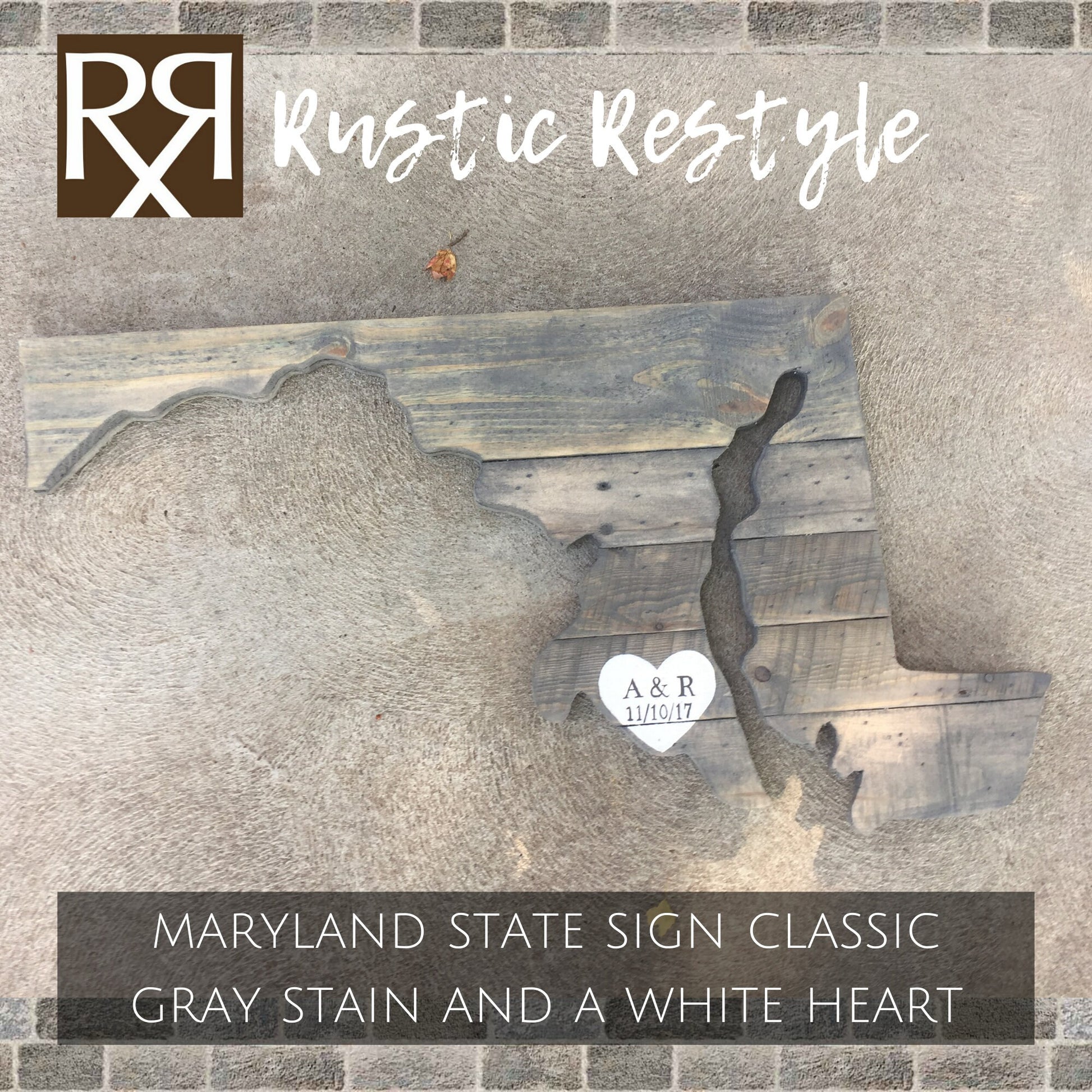 Maryland state art sign wedding guest book or decor