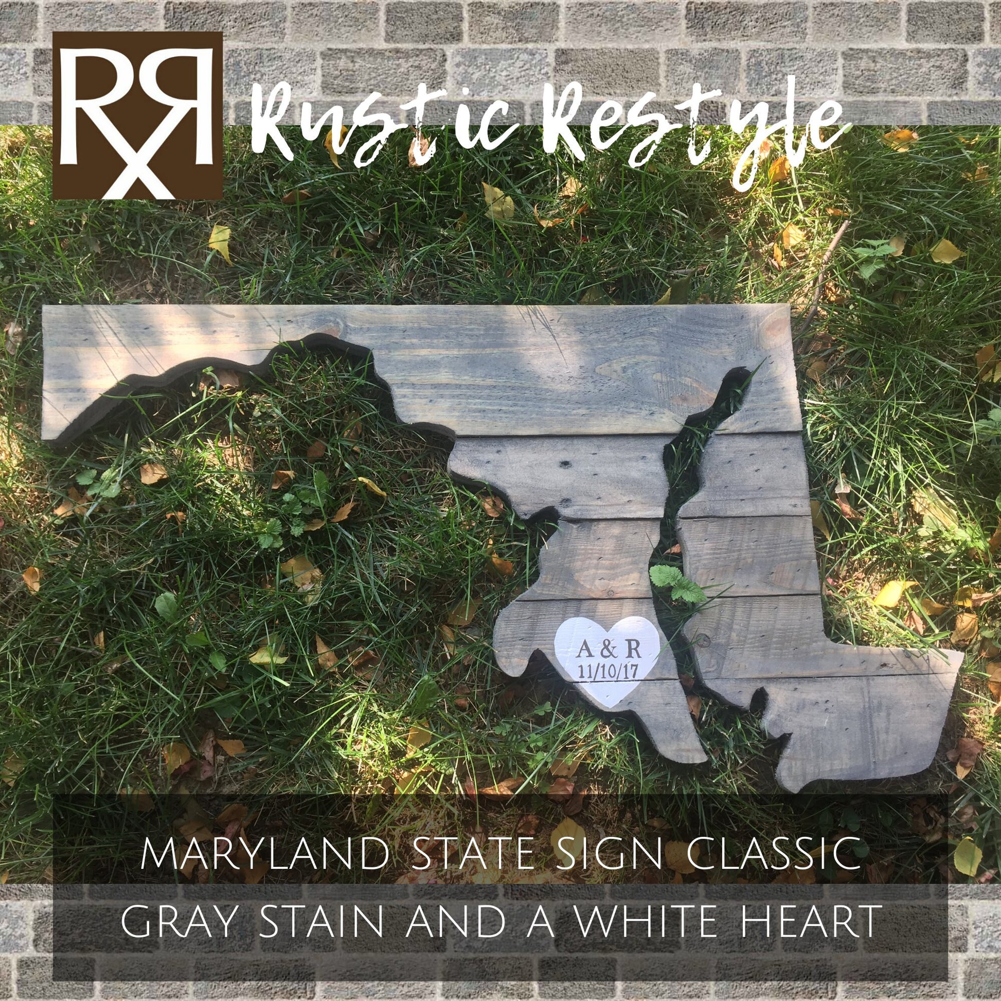 Maryland state art sign wedding guest book or decor