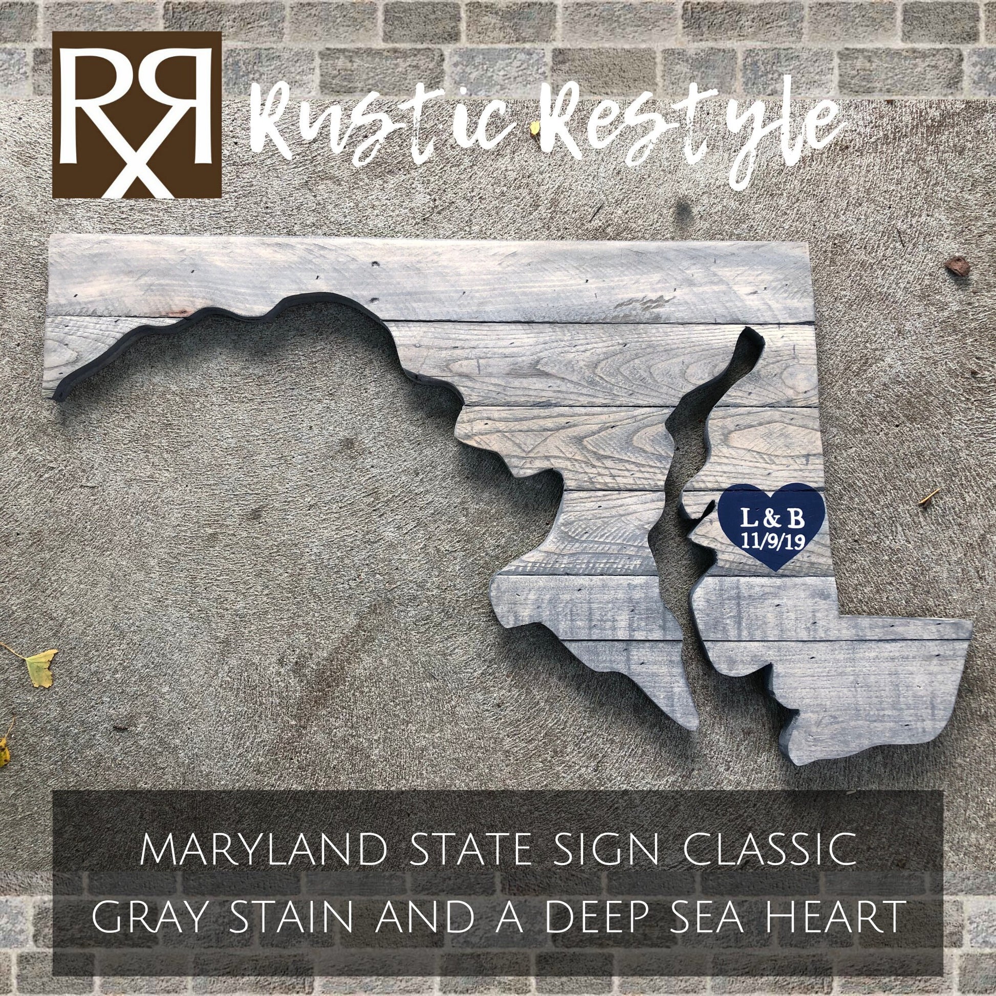 Maryland state art sign wedding guest book or decor