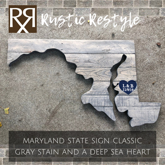 Maryland state art sign wedding guest book or decor