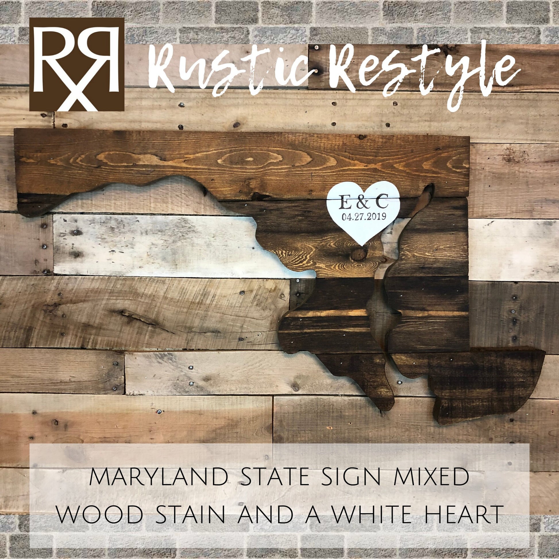 Maryland state art sign wedding guest book or decor