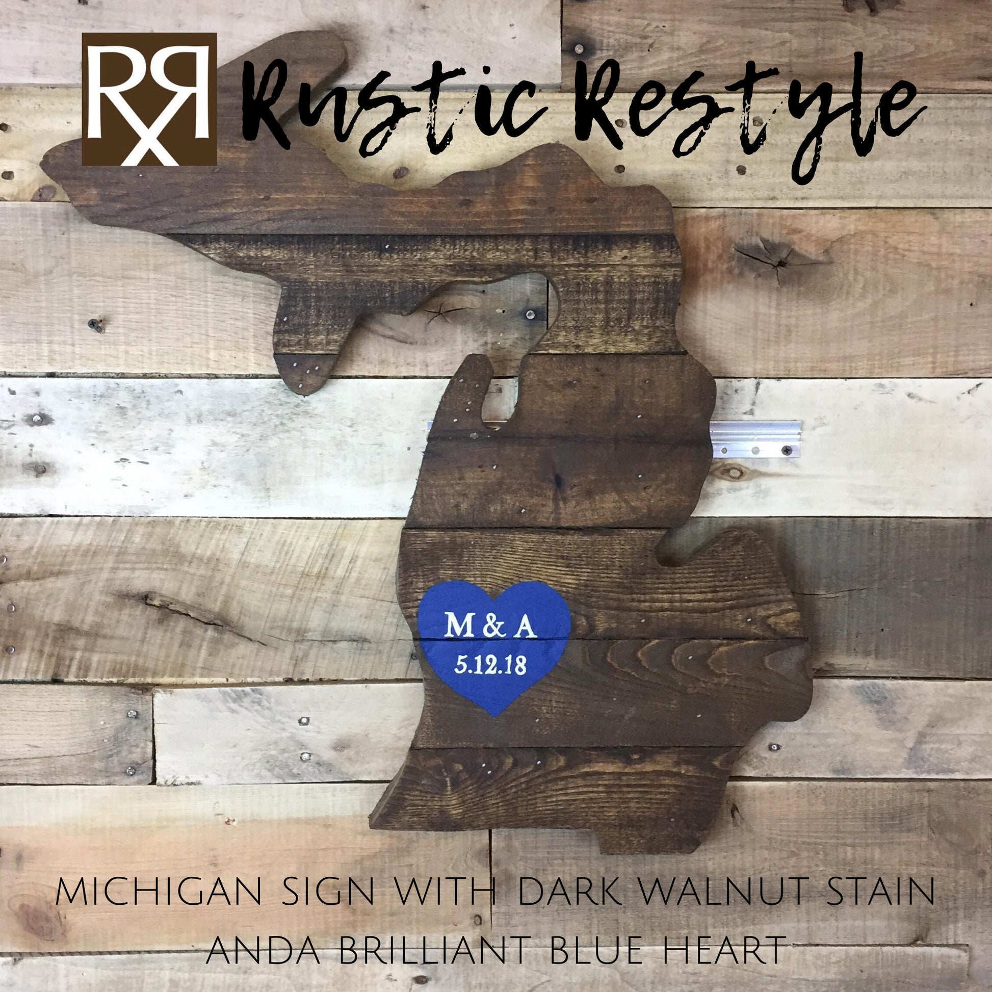 Michigan state Anniversary sign, Wood love Map, Upper peninsula, personalized heart sign, custom wall art, wooden anniversary 5th year gift