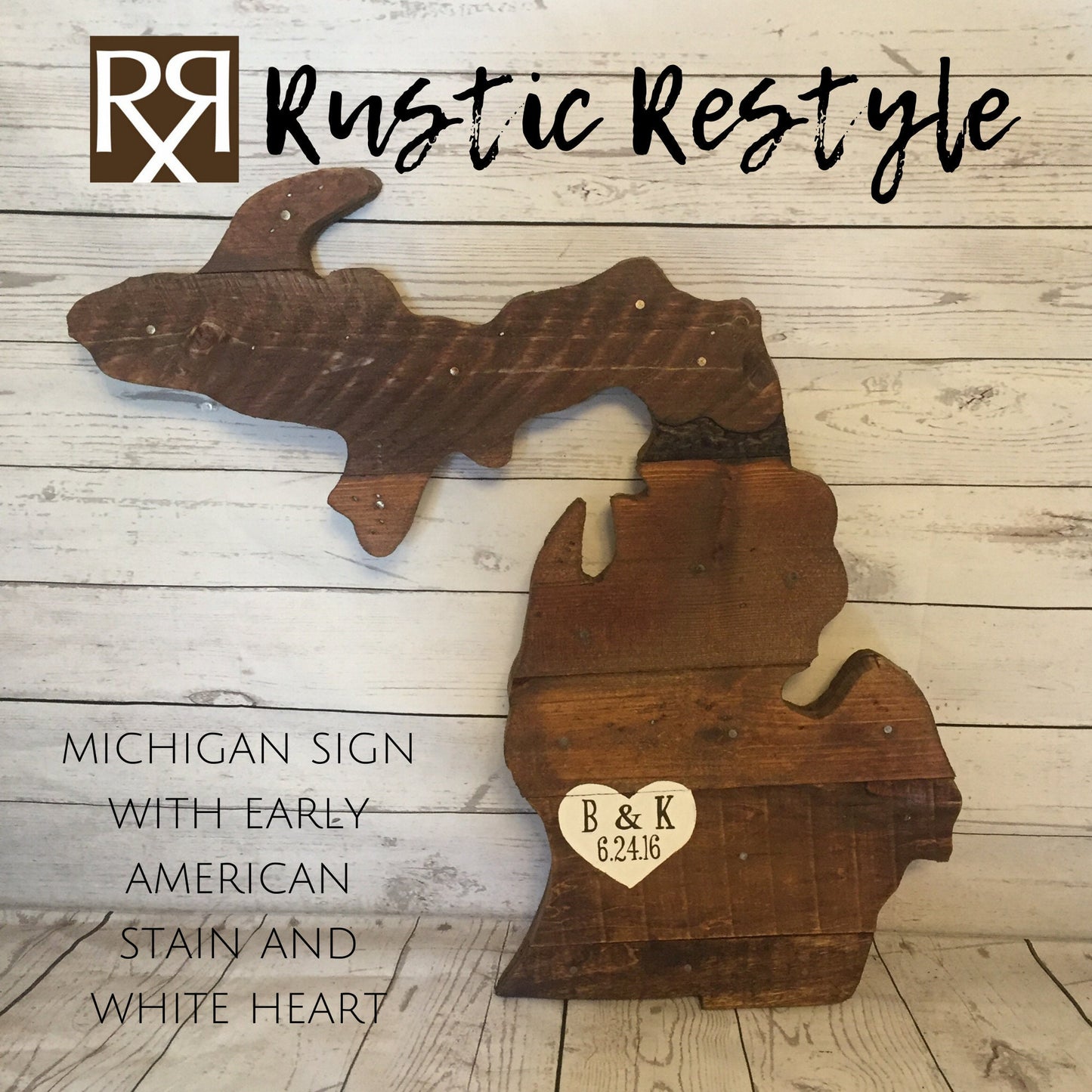 Michigan state Anniversary sign, Wood love Map, Upper peninsula, personalized heart sign, custom wall art, wooden anniversary 5th year gift