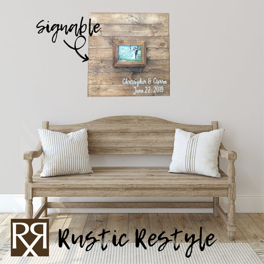 recycled pallet sign guestbook, Unique rustic guestbook, wooden wedding guestbook, guest book ideas, custom wood wall art, large, 24x24