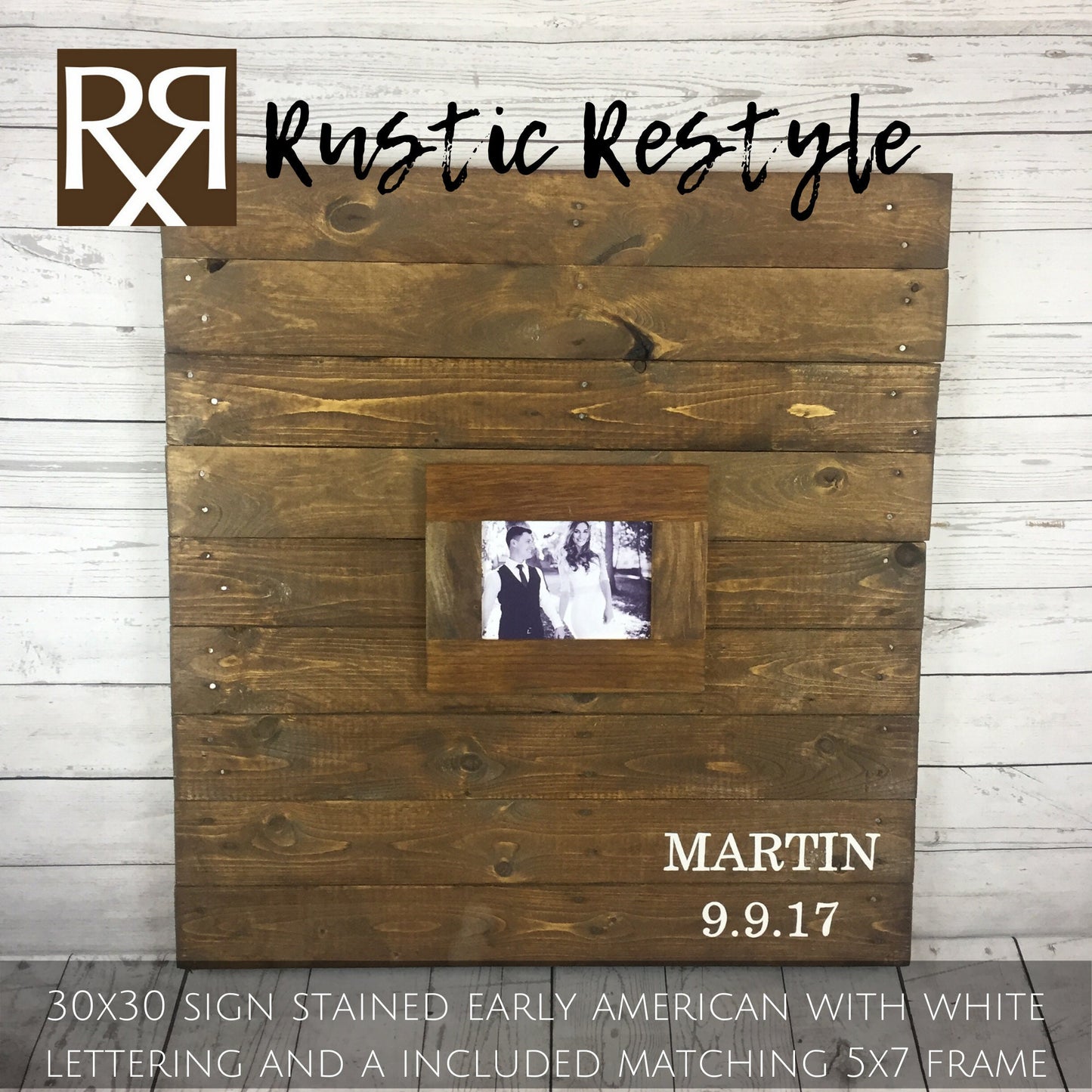 Rustic Wood Wedding Guest Book Alternative, Photo Frame