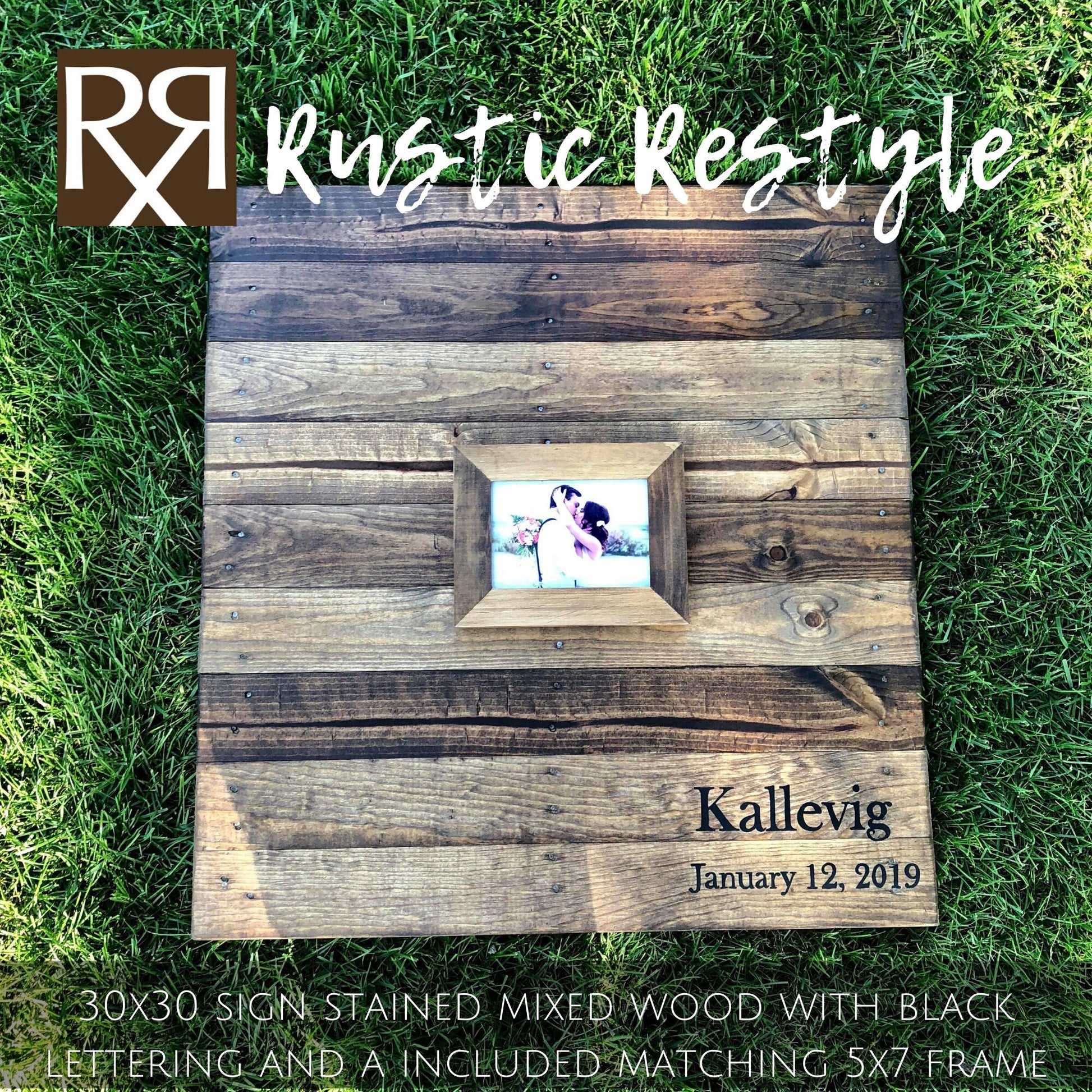 Rustic Wood Wedding Guest Book Alternative, Photo Frame