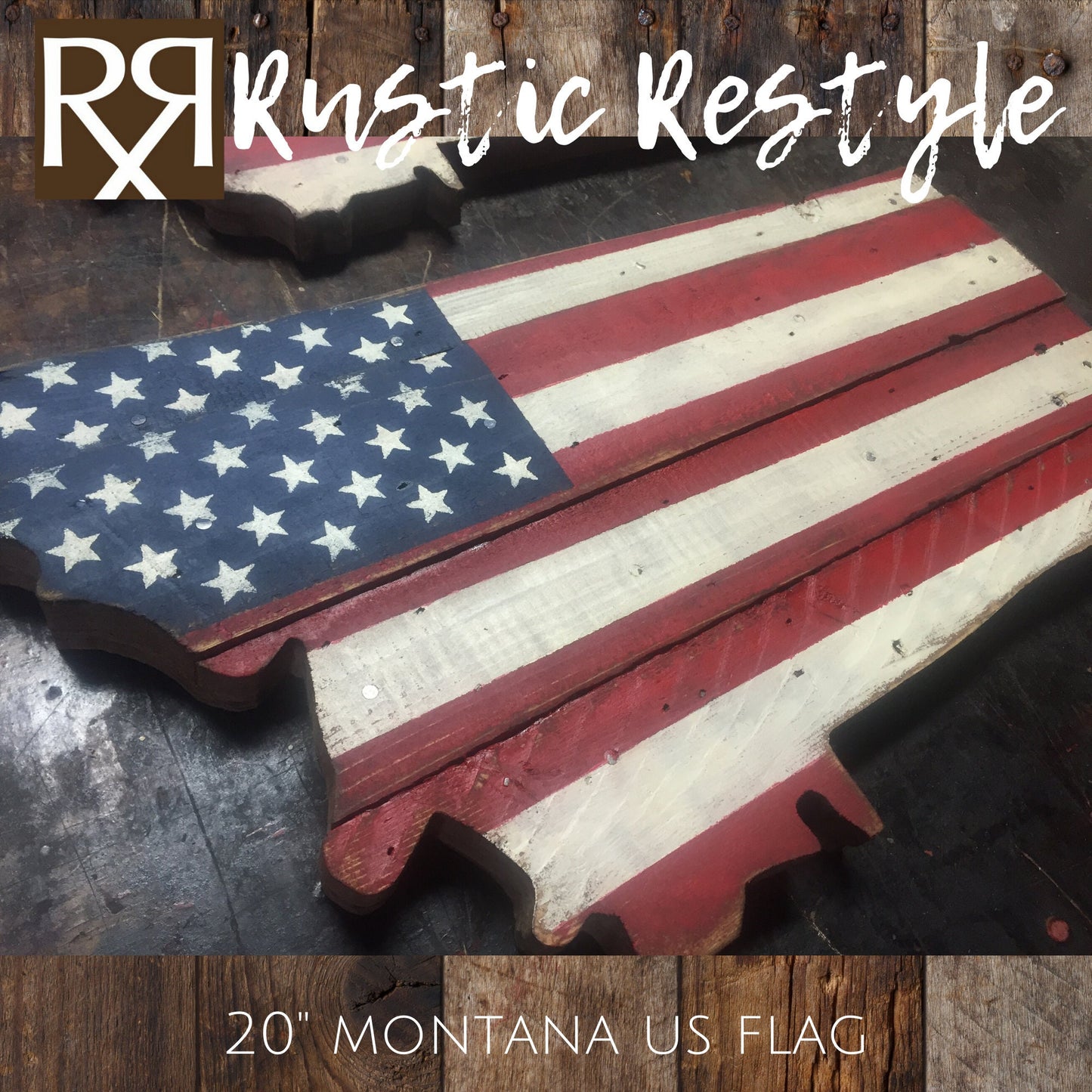Wooden state American wall flag, wood state art signs, repurposed pallet signs, recycled den or cabin decor