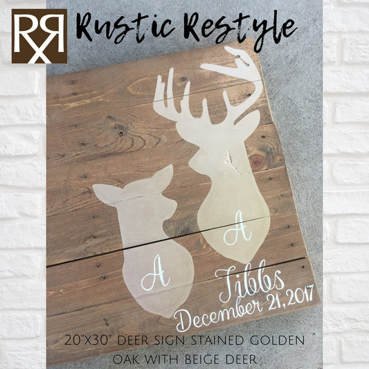 Woodsy wedding, Forest wedding, Guest book wood sign, woodland, Buck and Doe sign, guestbook Deer, spring wedding , stag head design 20x30