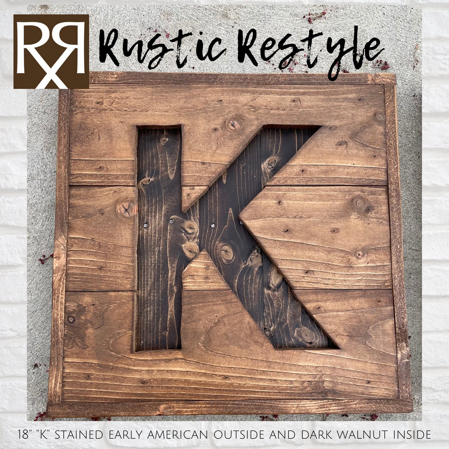 Rustic Monogram Wall Sign, Custom Initial Pallet Decor, Personalized Wedding or Housewarming Gift (18X18INCH)