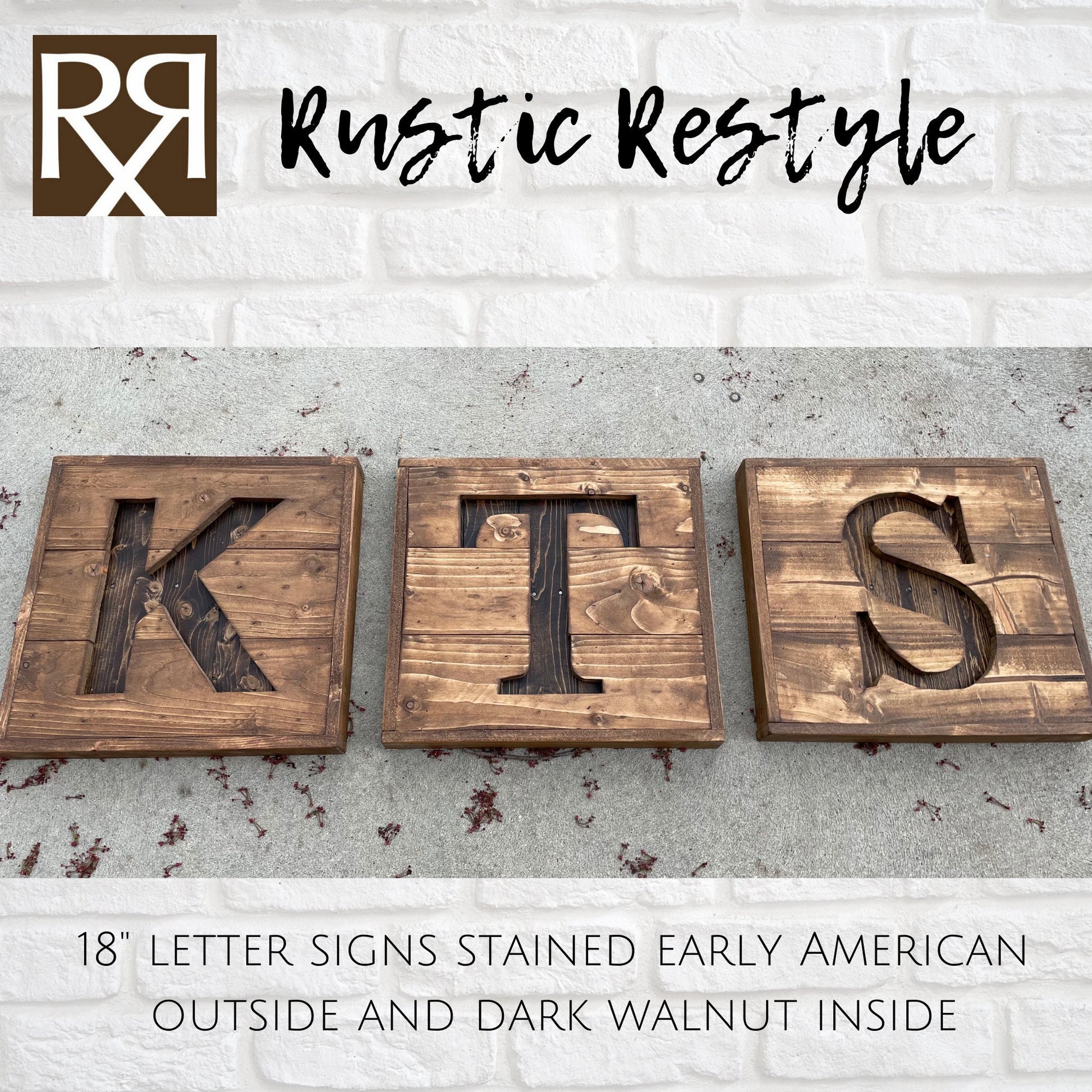 Rustic Monogram Wall Sign, Custom Initial Pallet Decor, Personalized Wedding or Housewarming Gift (18X18INCH)