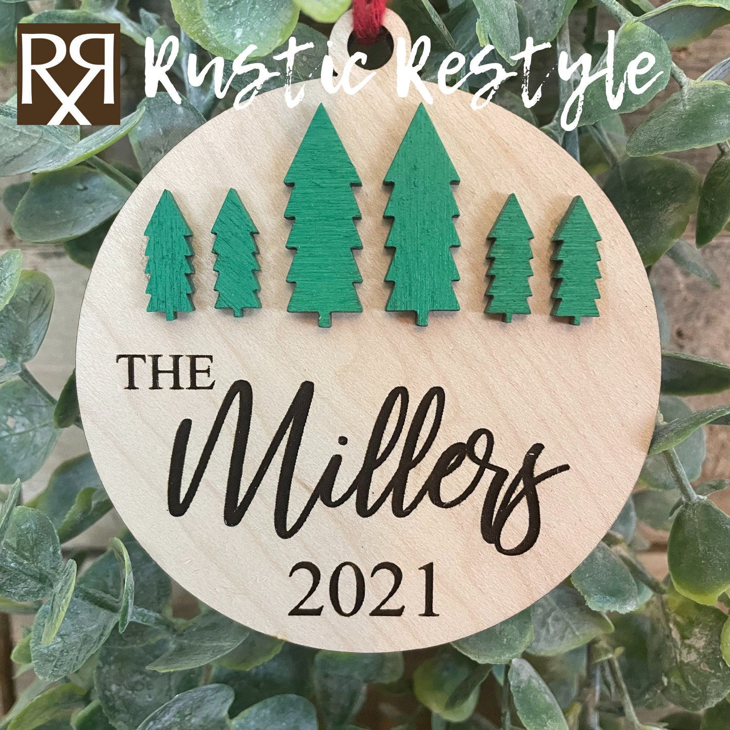 Family Tree ornament, Personalized Engraved Ornament, Housewarming gift, Laser Engraved, Christmas