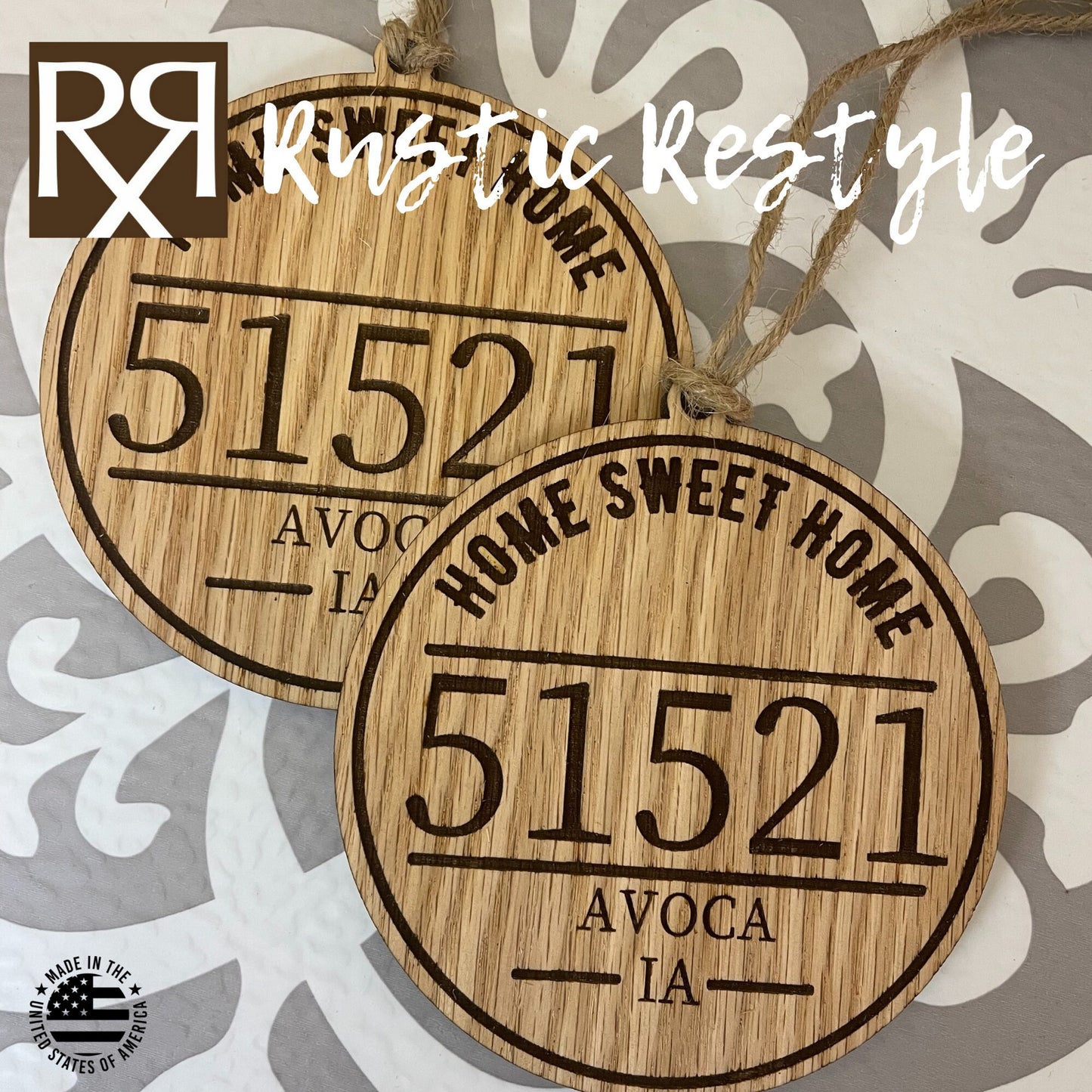 Home sweet Home Customized Zip code ornament