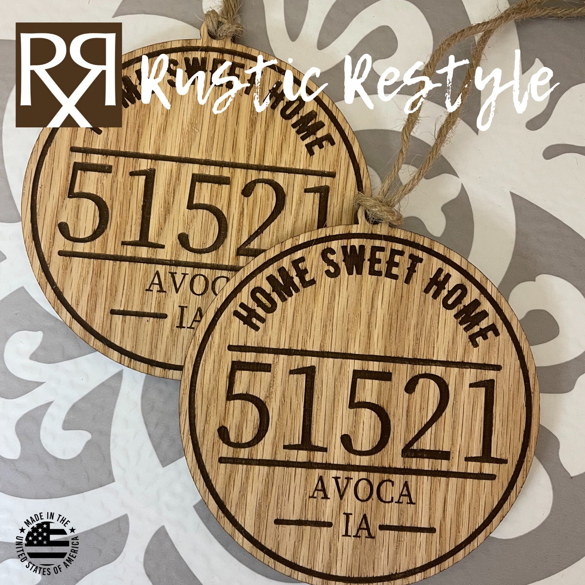 Home sweet Home Customized Zip code ornament